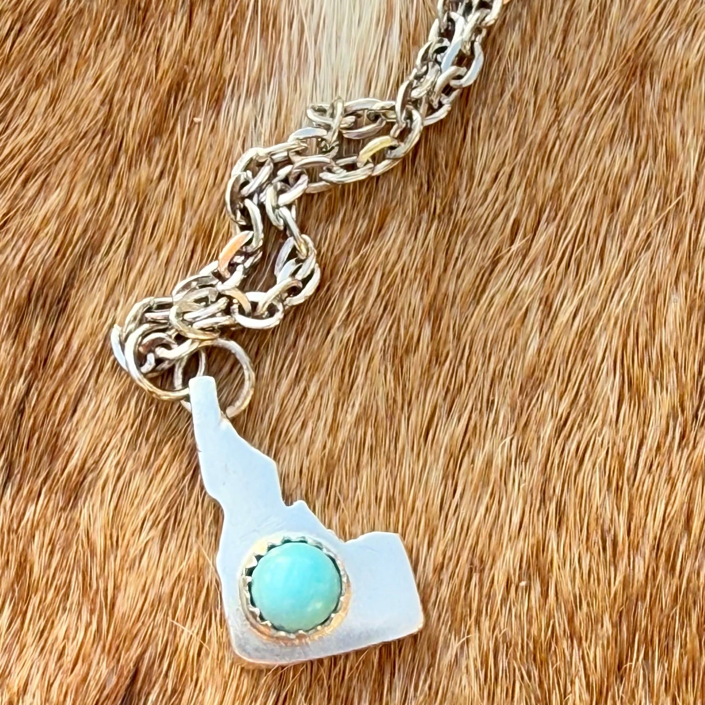 Silver Idaho Pendant with Sleeping Beauty Turquoise