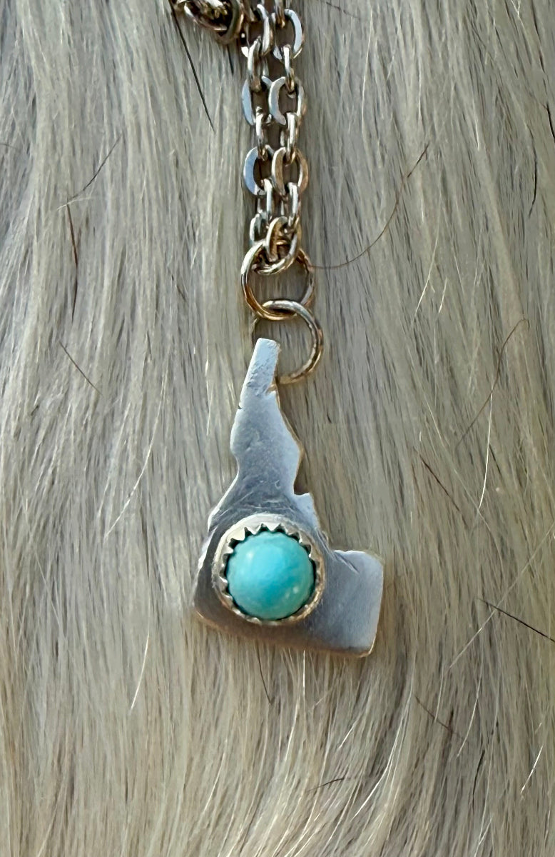 Silver Idaho Pendant with Sleeping Beauty Turquoise