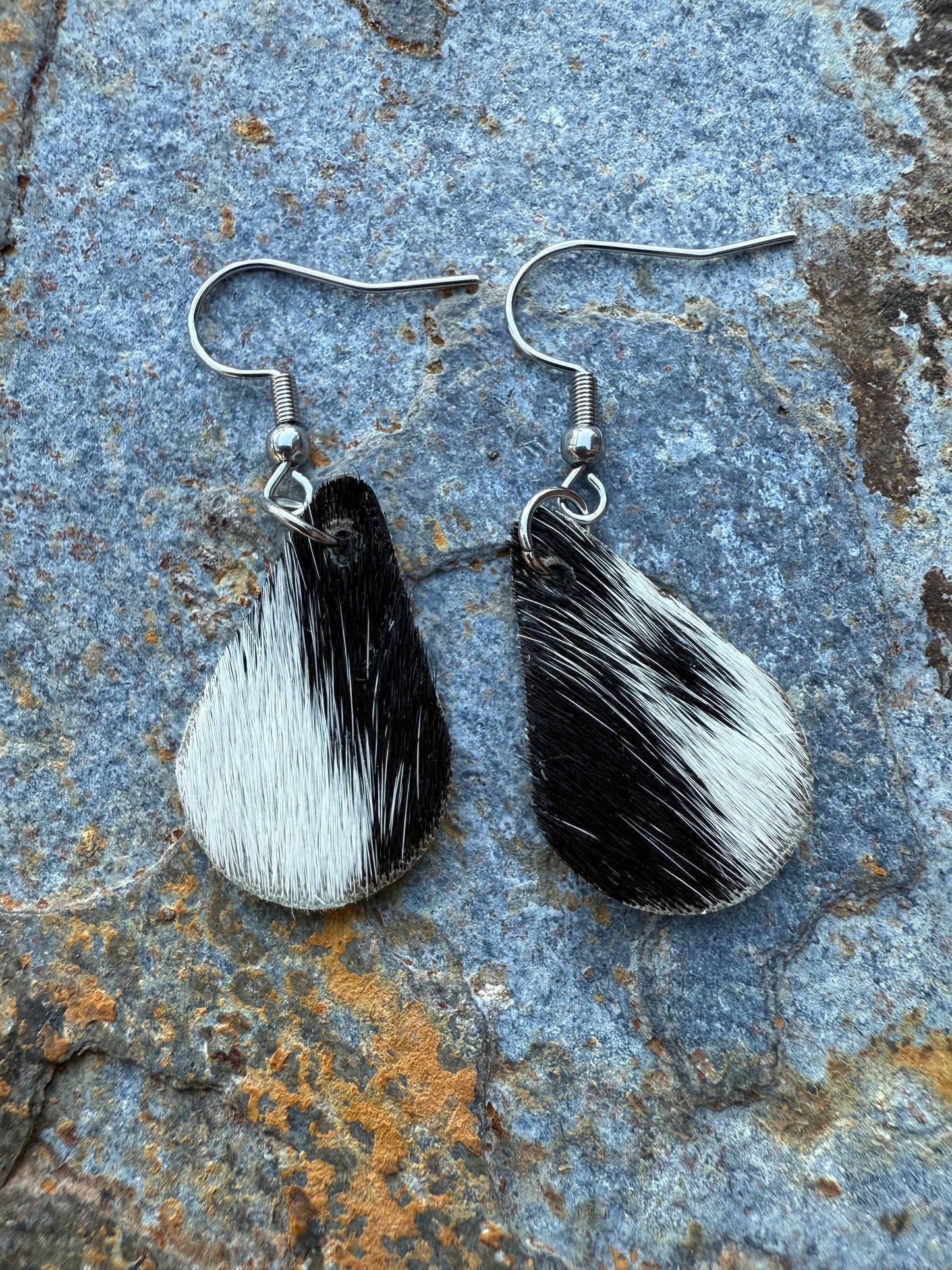 Cowhide Teardrop Earrings