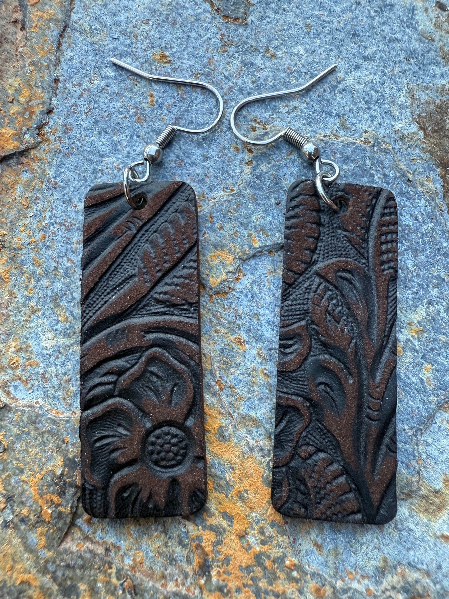 Leather Small Bar Earrings