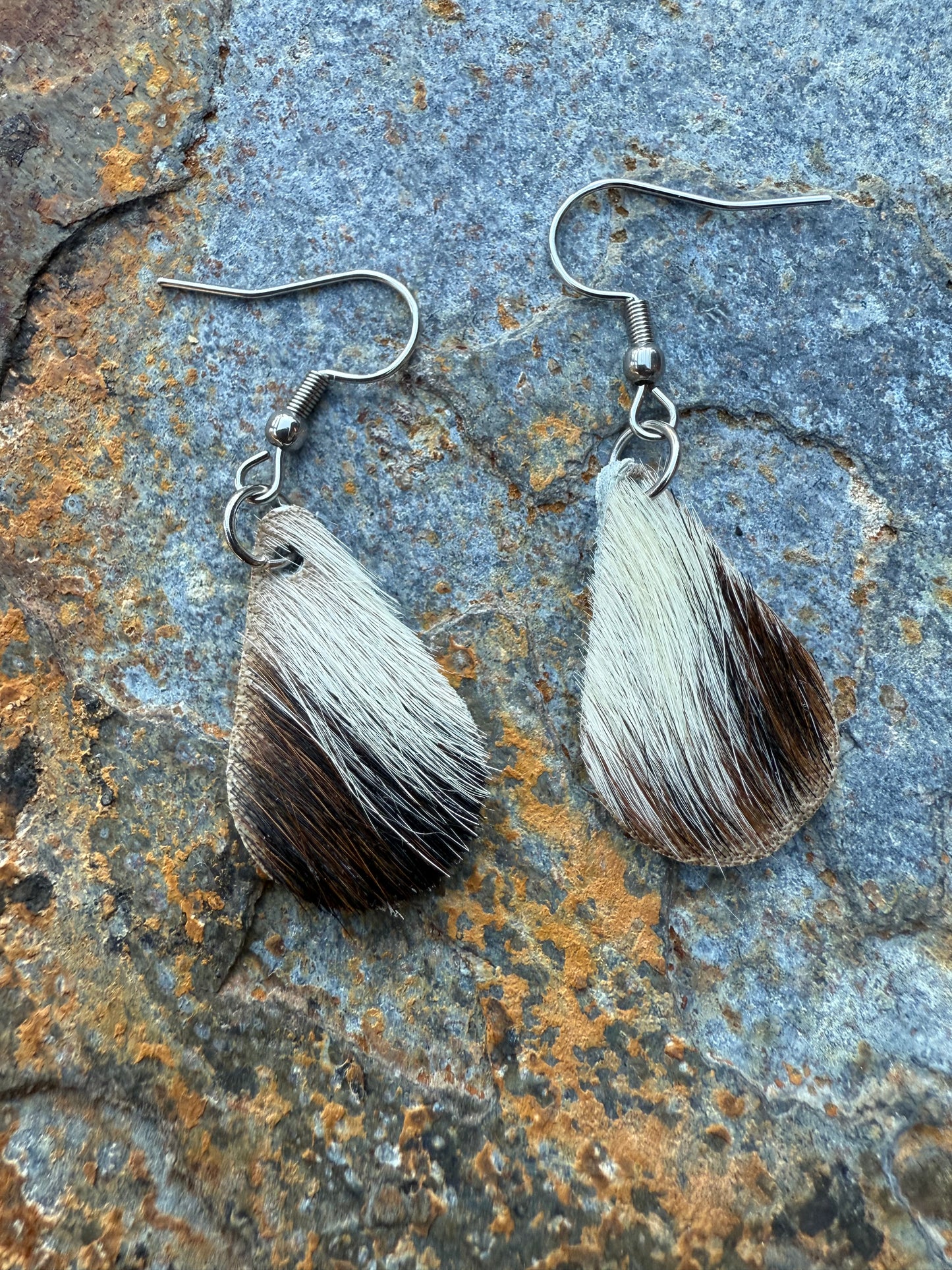 Cowhide Teardrop Earrings