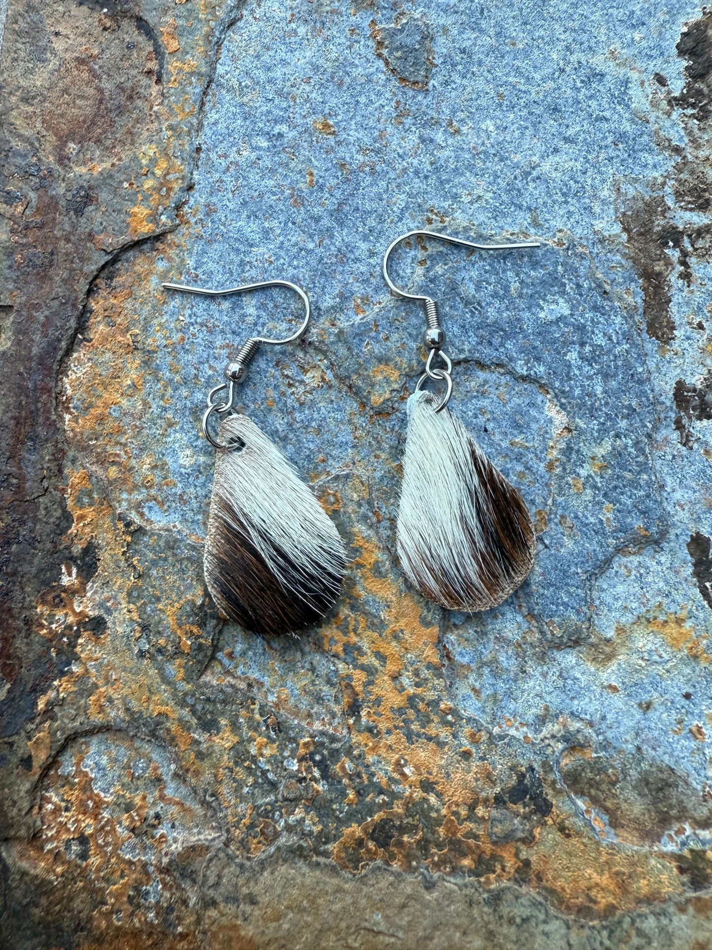 Cowhide Teardrop Earrings