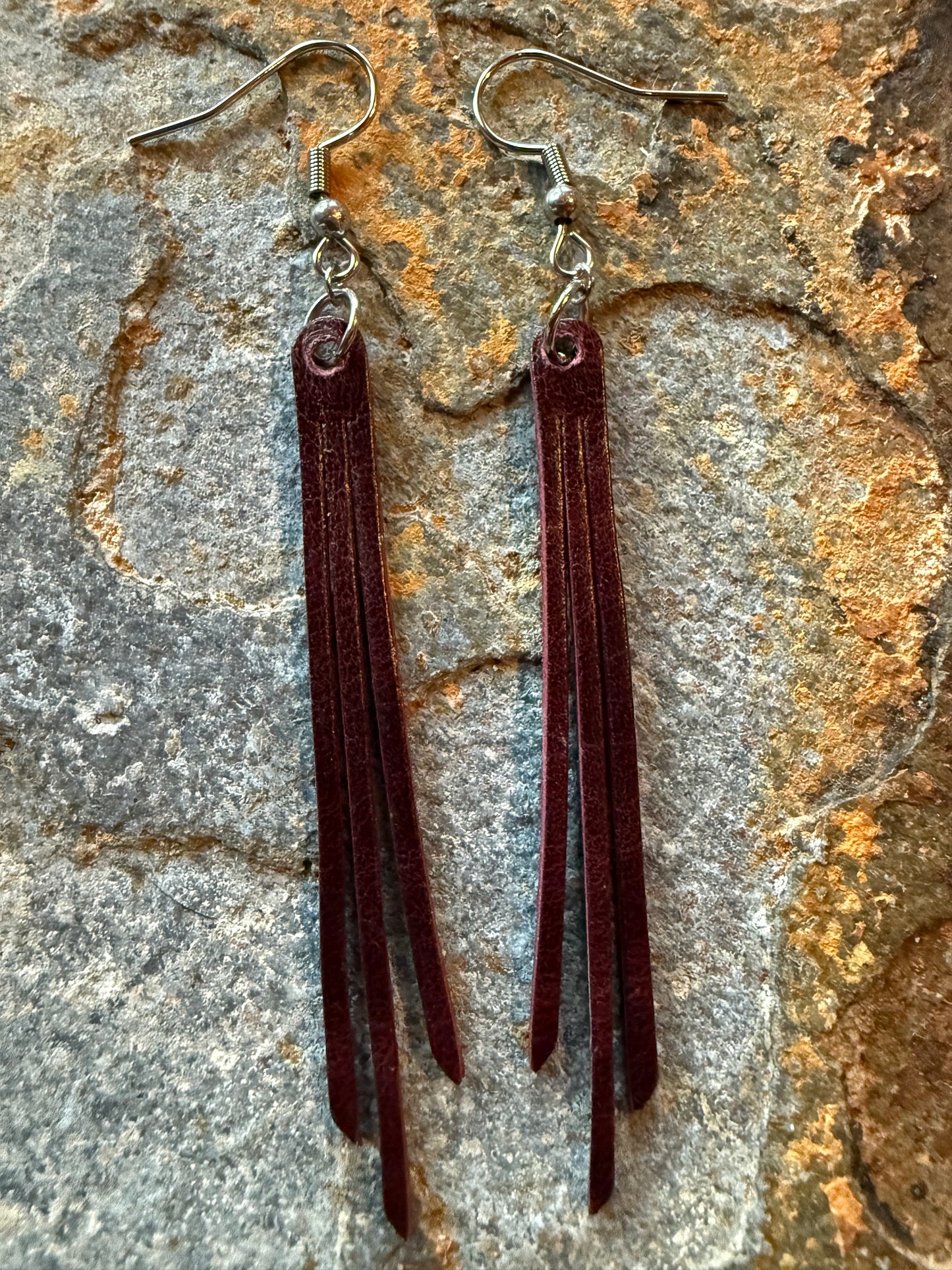 Leather Tiny Fringe Earrings