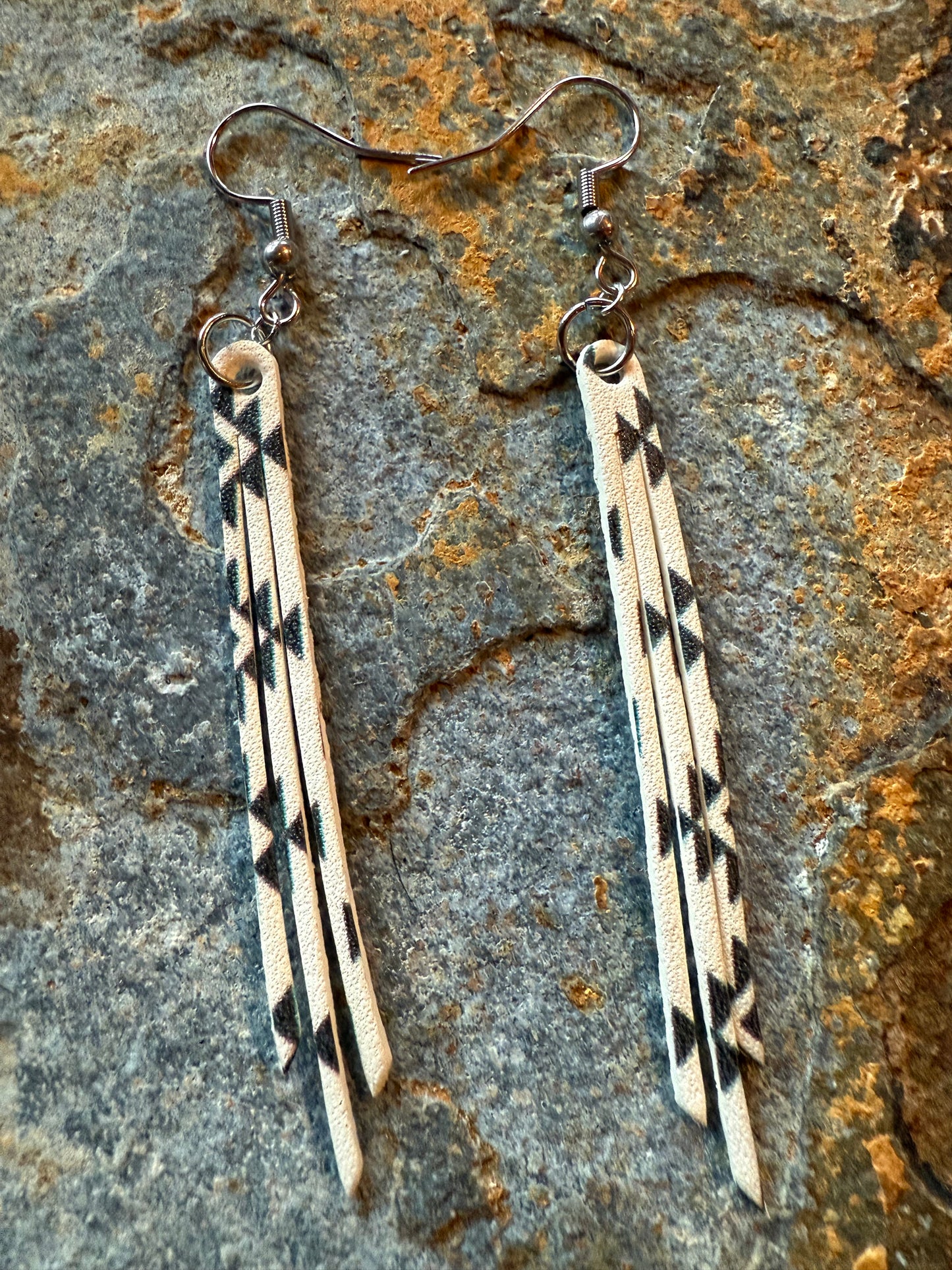 Leather Tiny Fringe Earrings