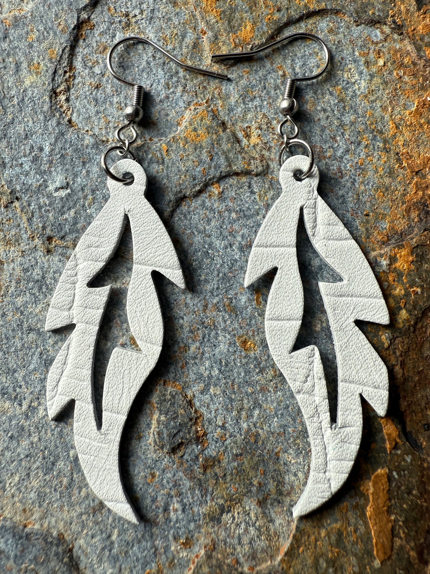 Feather Shaped Leather Earrings