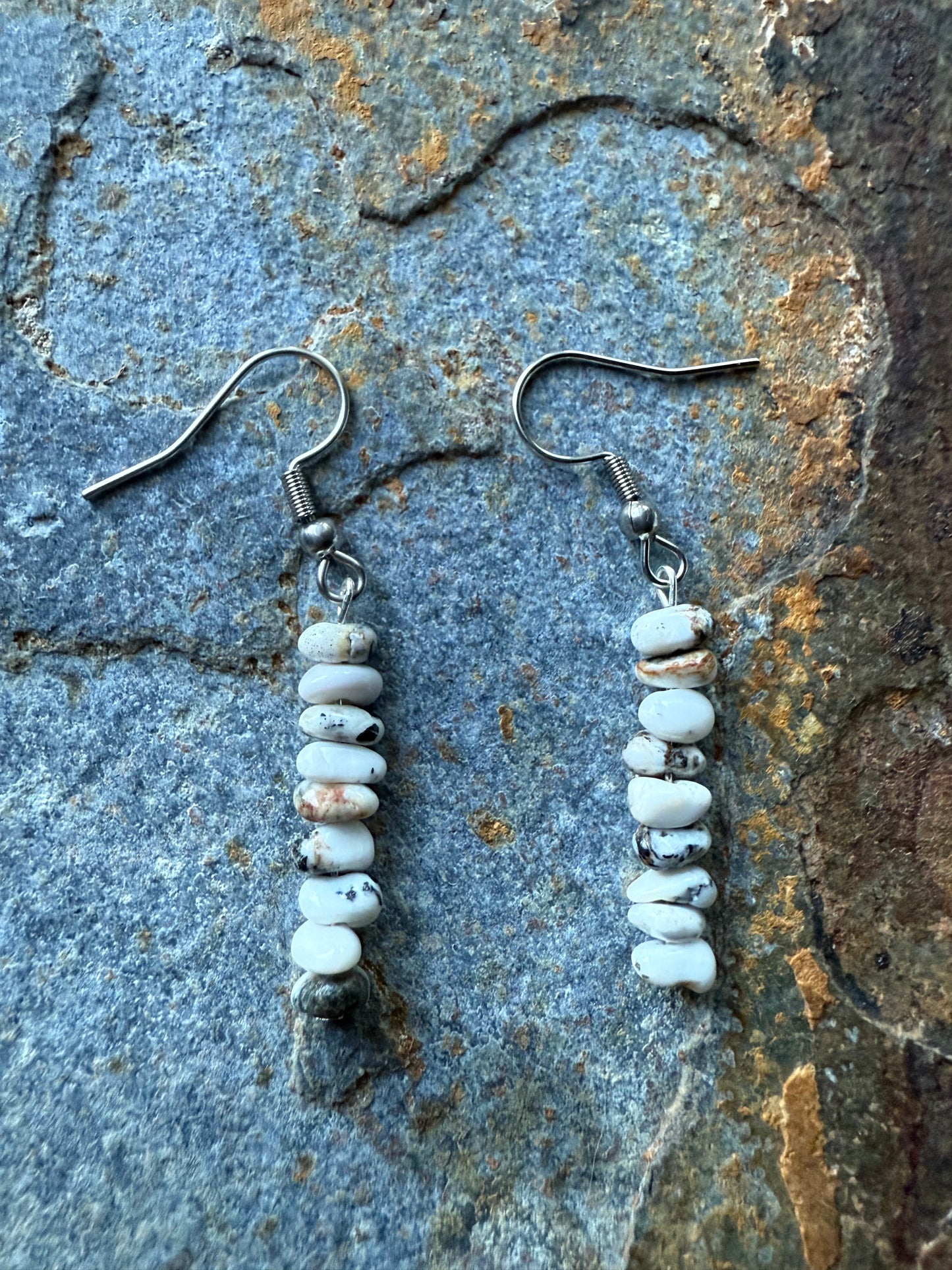 White Buffalo Chip Earrings