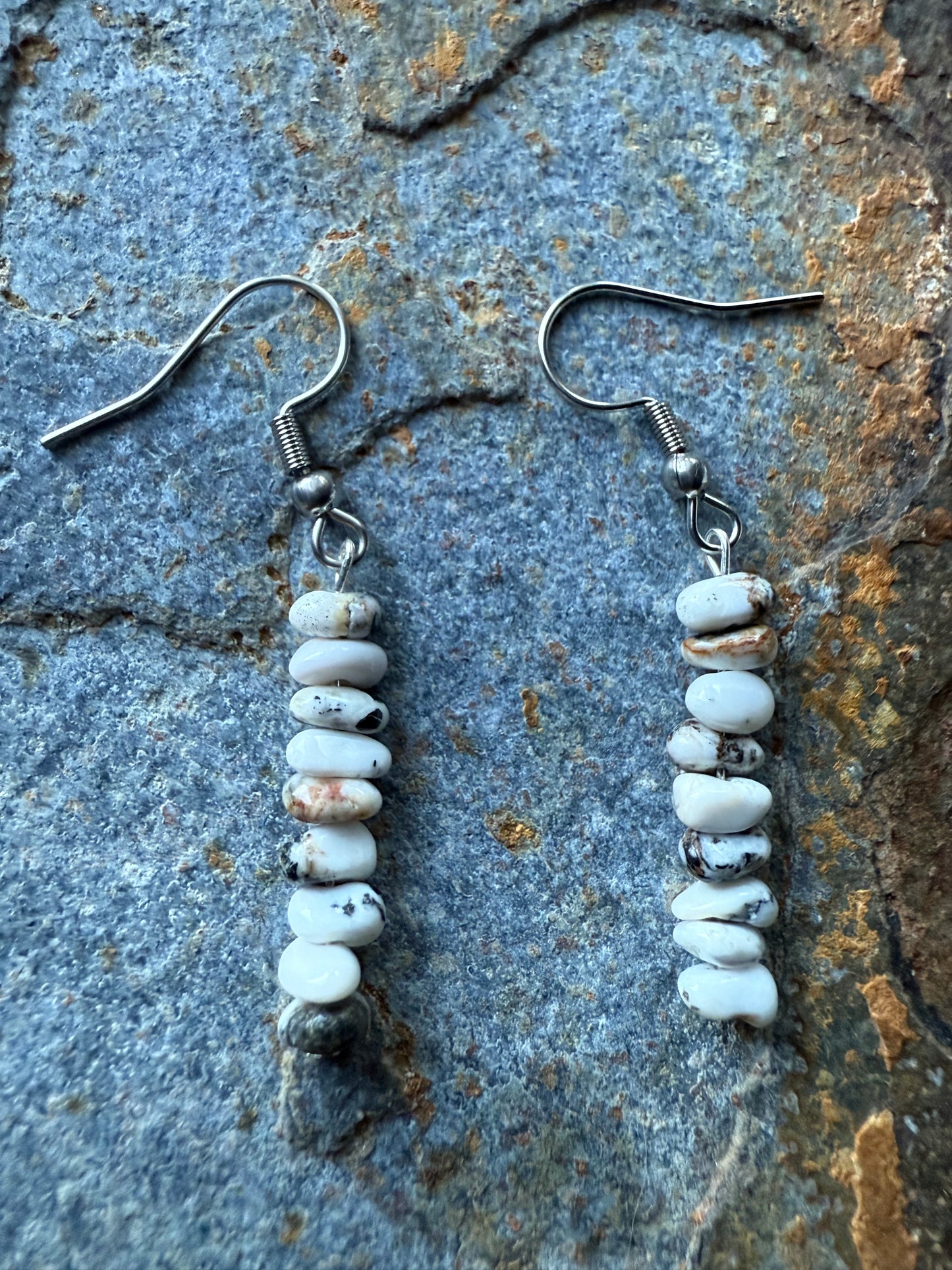 White Buffalo Chip Earrings