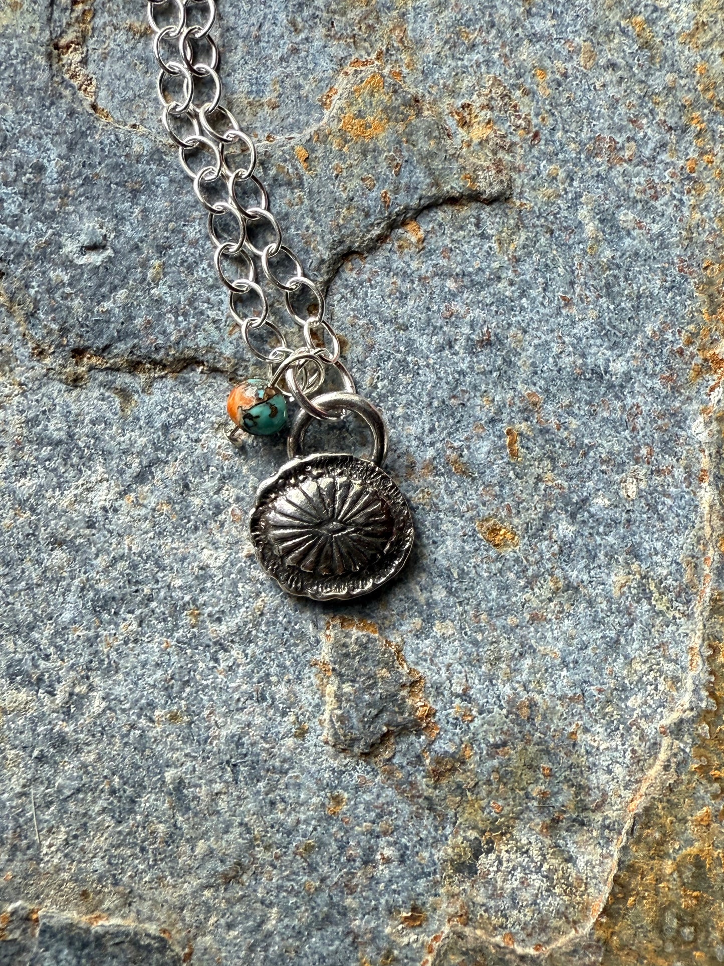 Silver Small Western Concho Pendant
