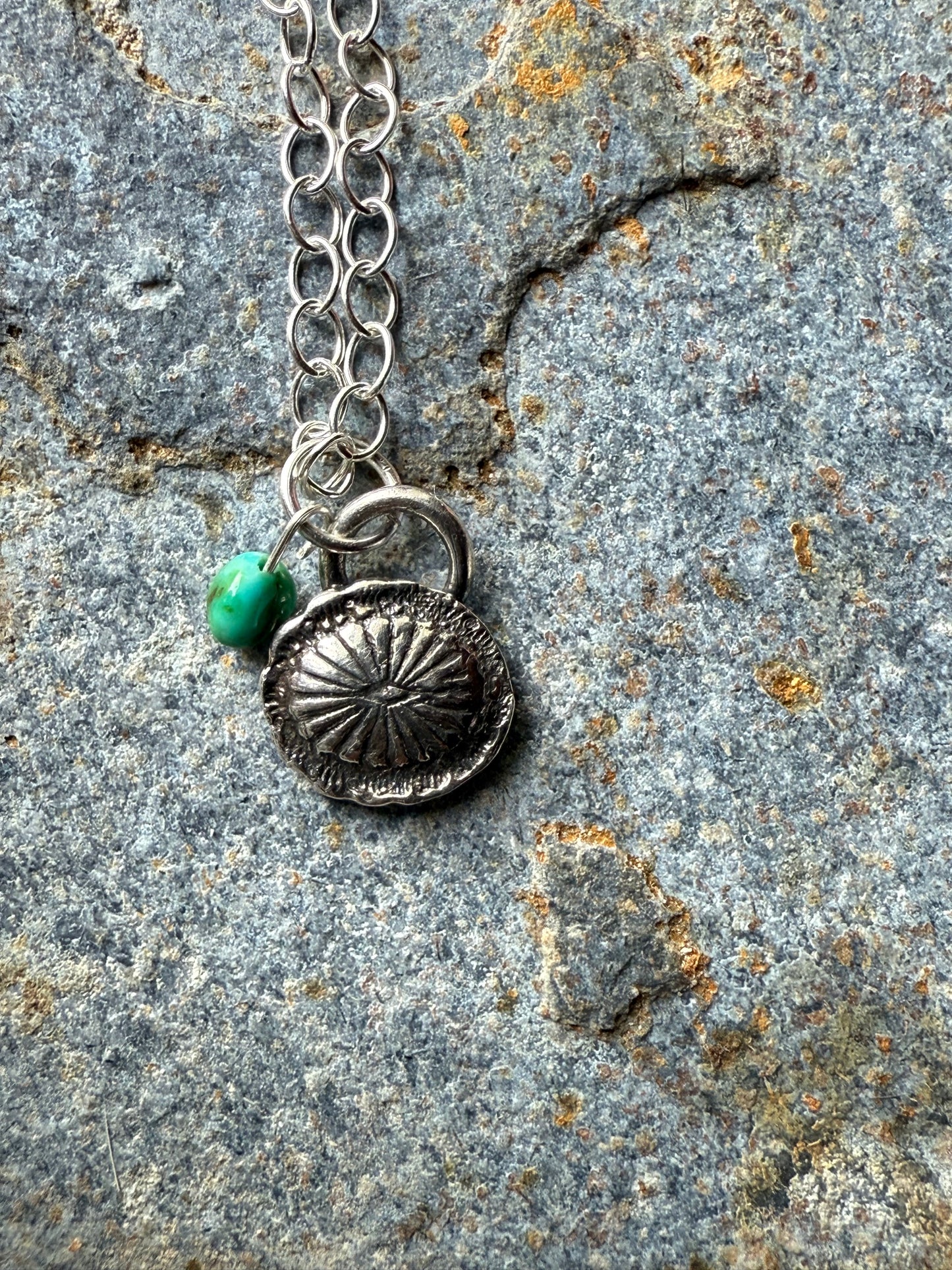 Silver Small Western Concho Pendant