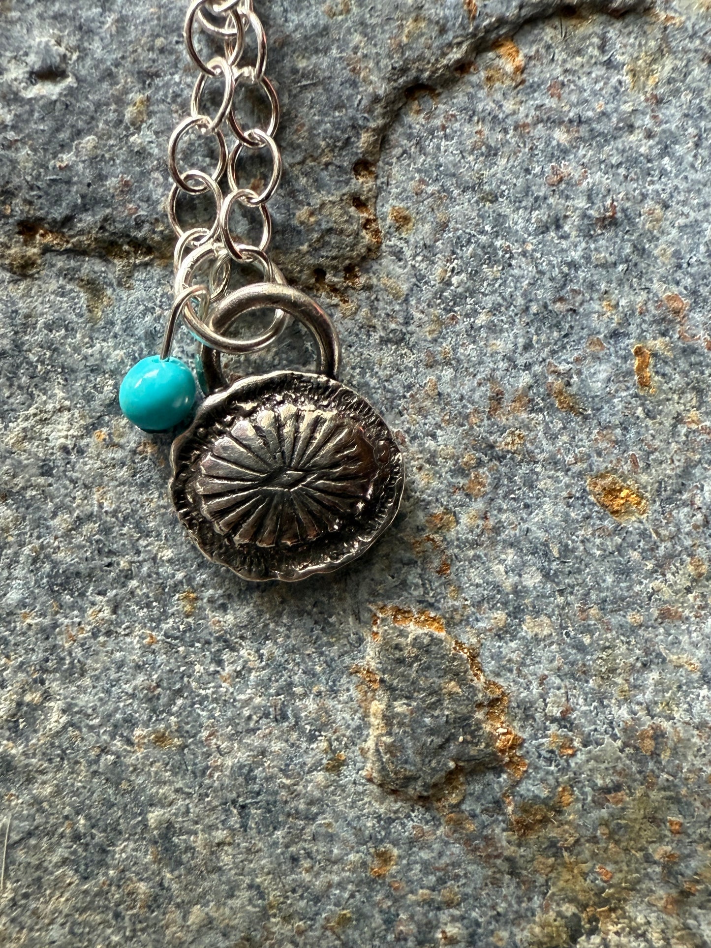 Silver Small Western Concho Pendant
