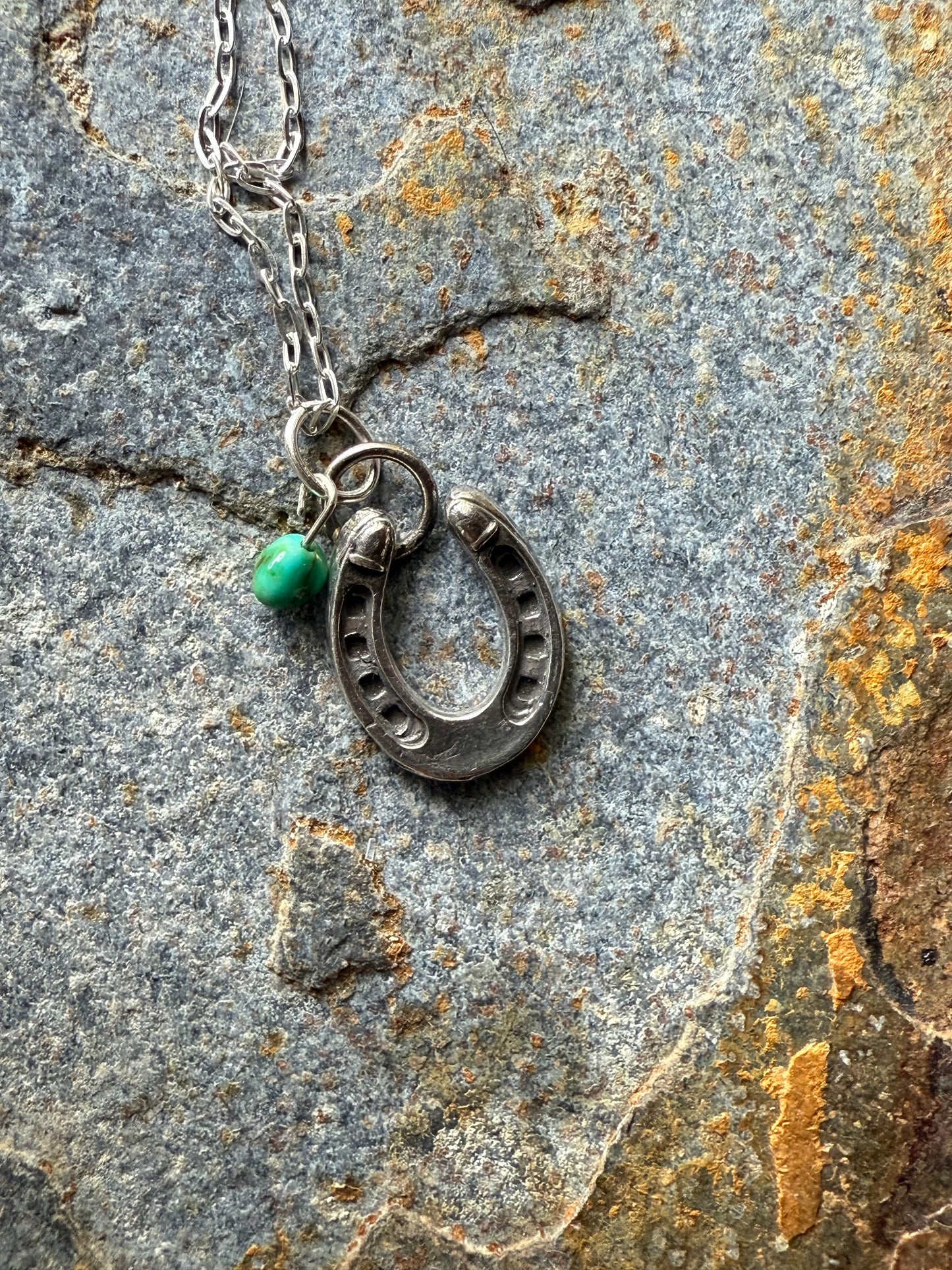 Silver Western Horseshoe Pendant