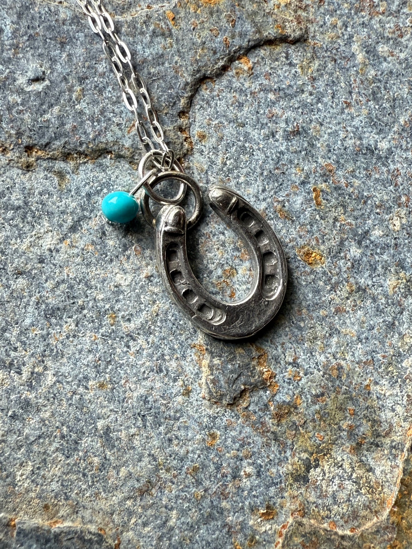Silver Western Horseshoe Pendant
