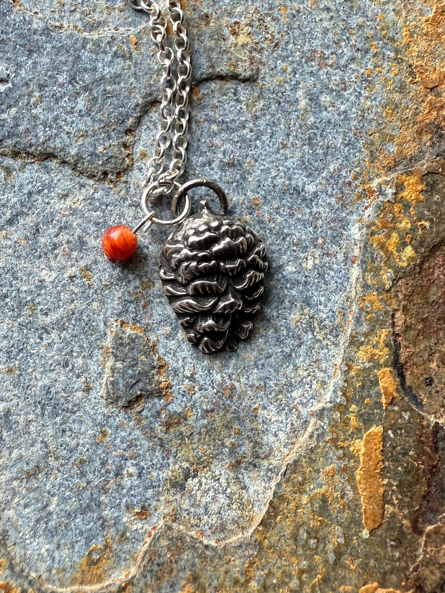 Silver Pinecone Pendant Gift-Ready Pinecone Necklace