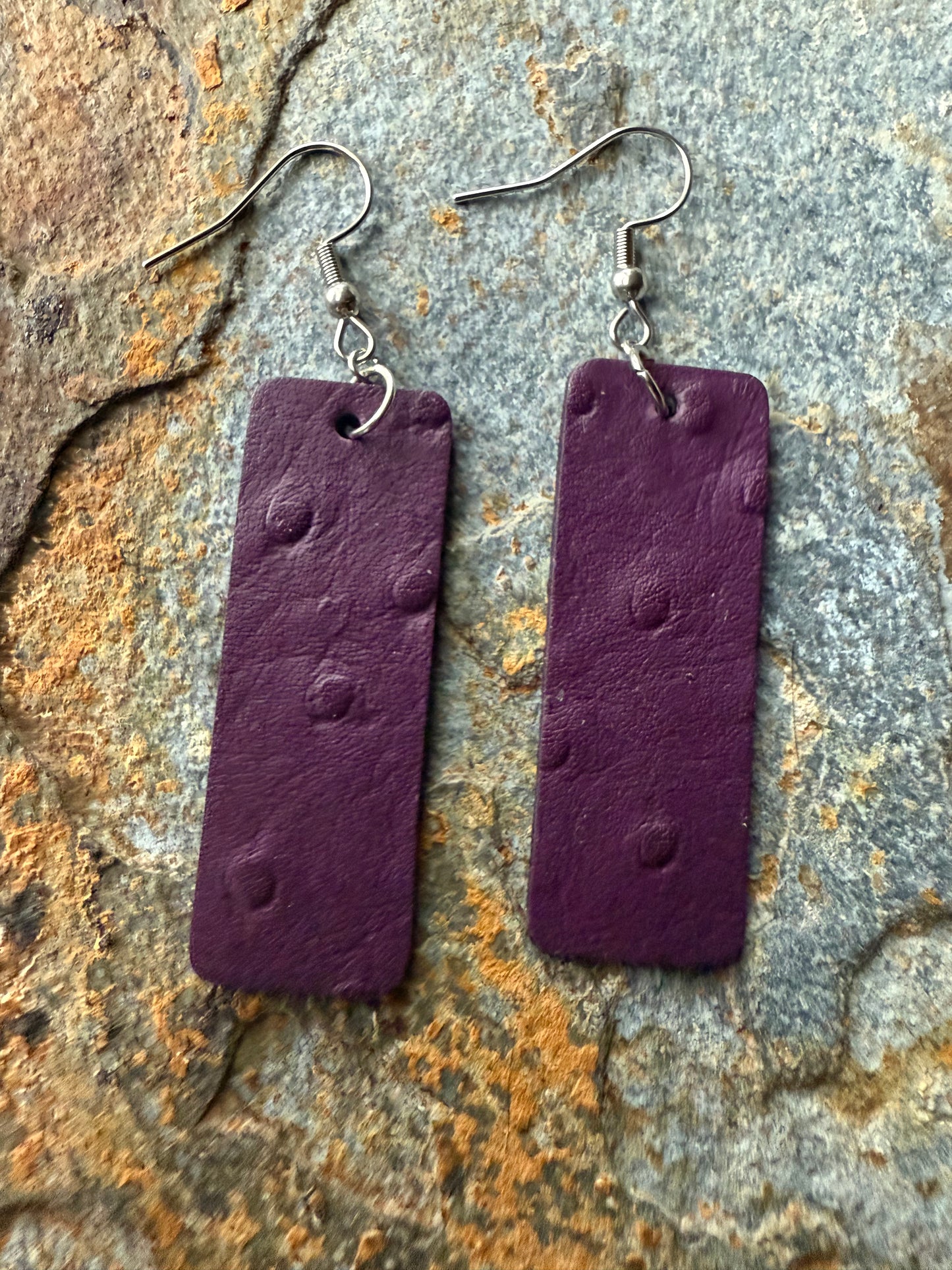 Leather Small Bar Earrings