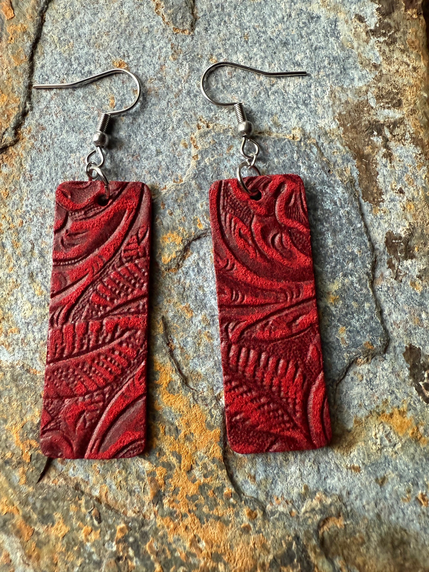 Leather Small Bar Earrings