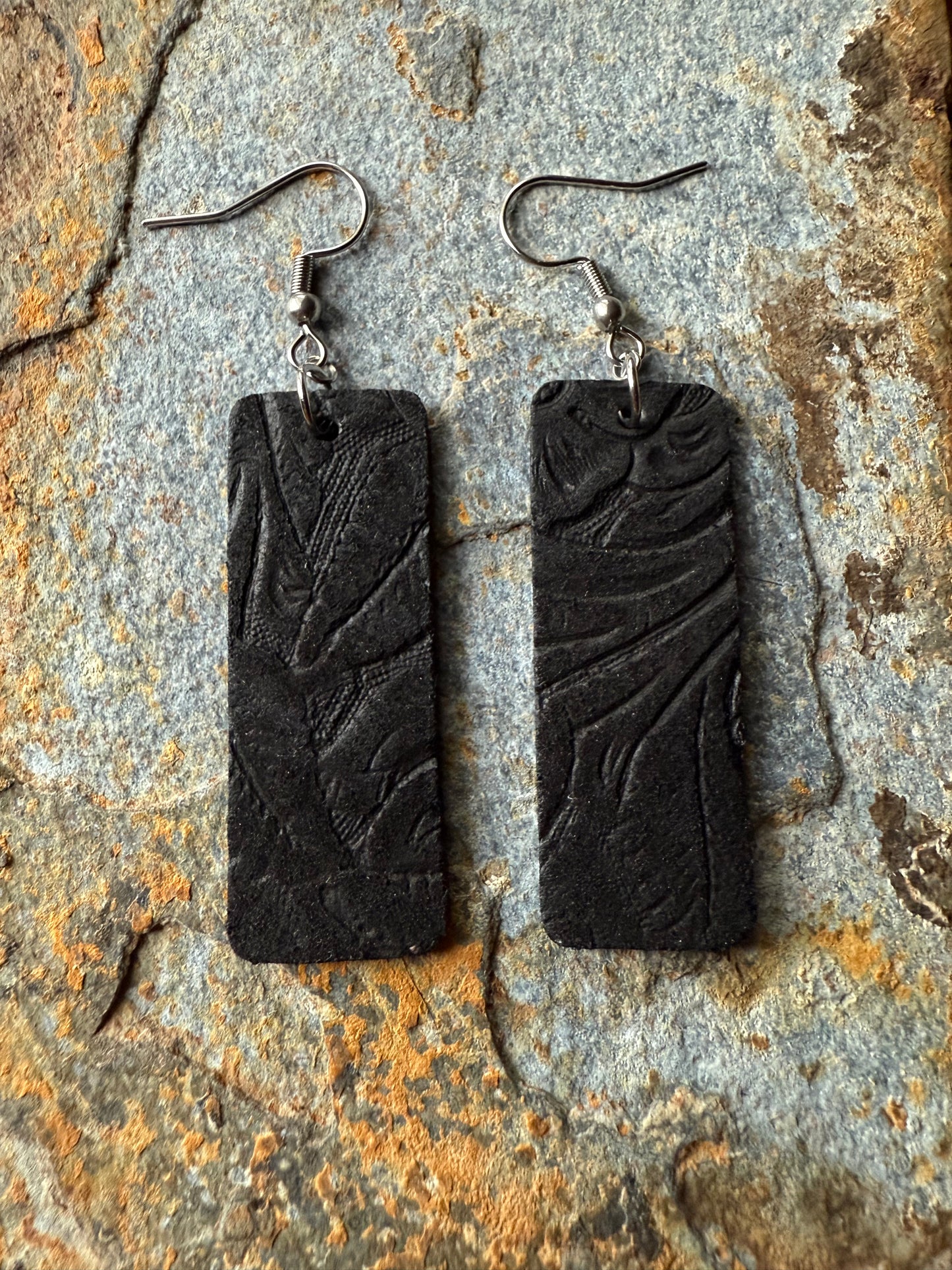 Leather Small Bar Earrings
