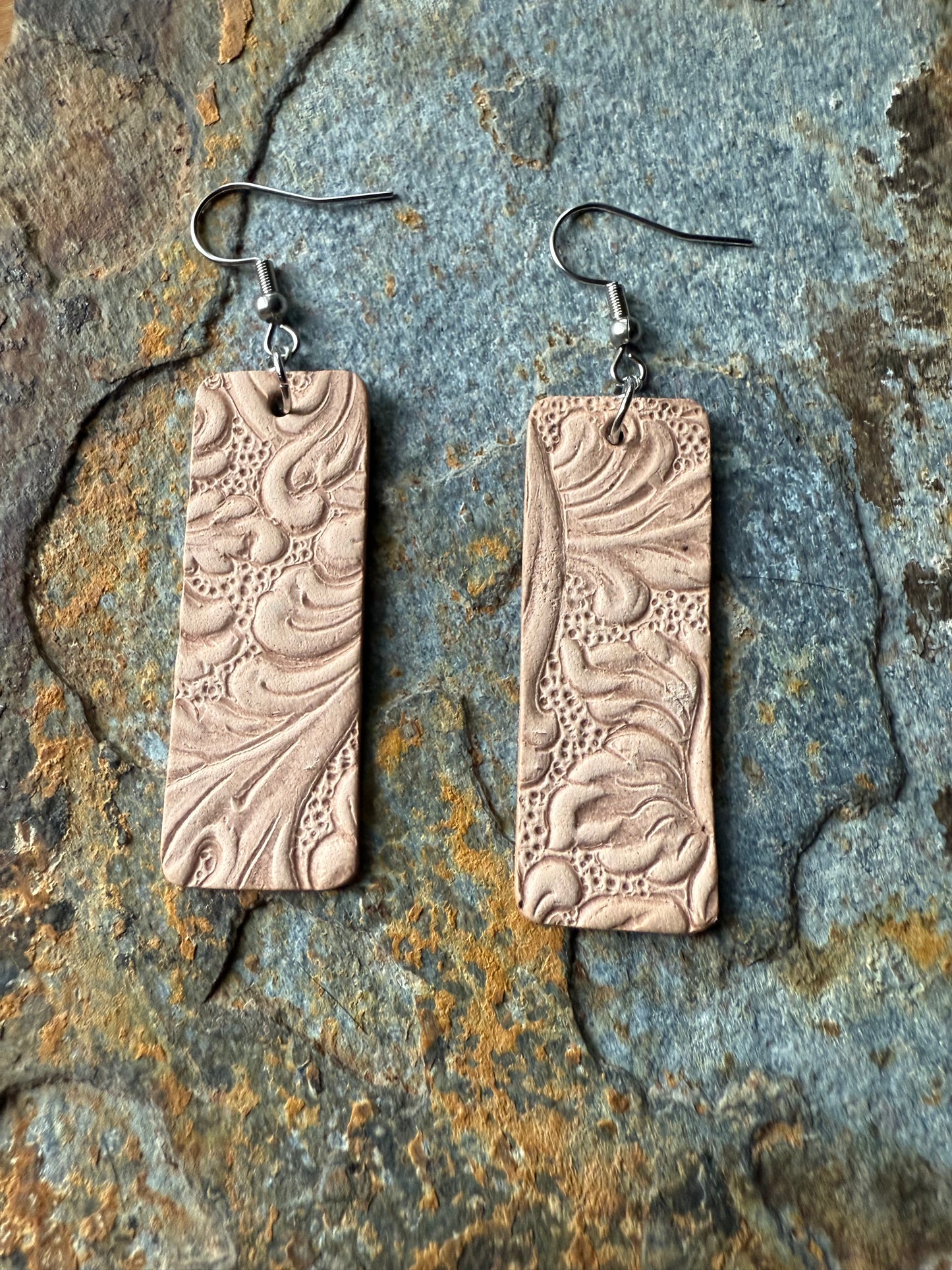 Leather Small Bar Earrings