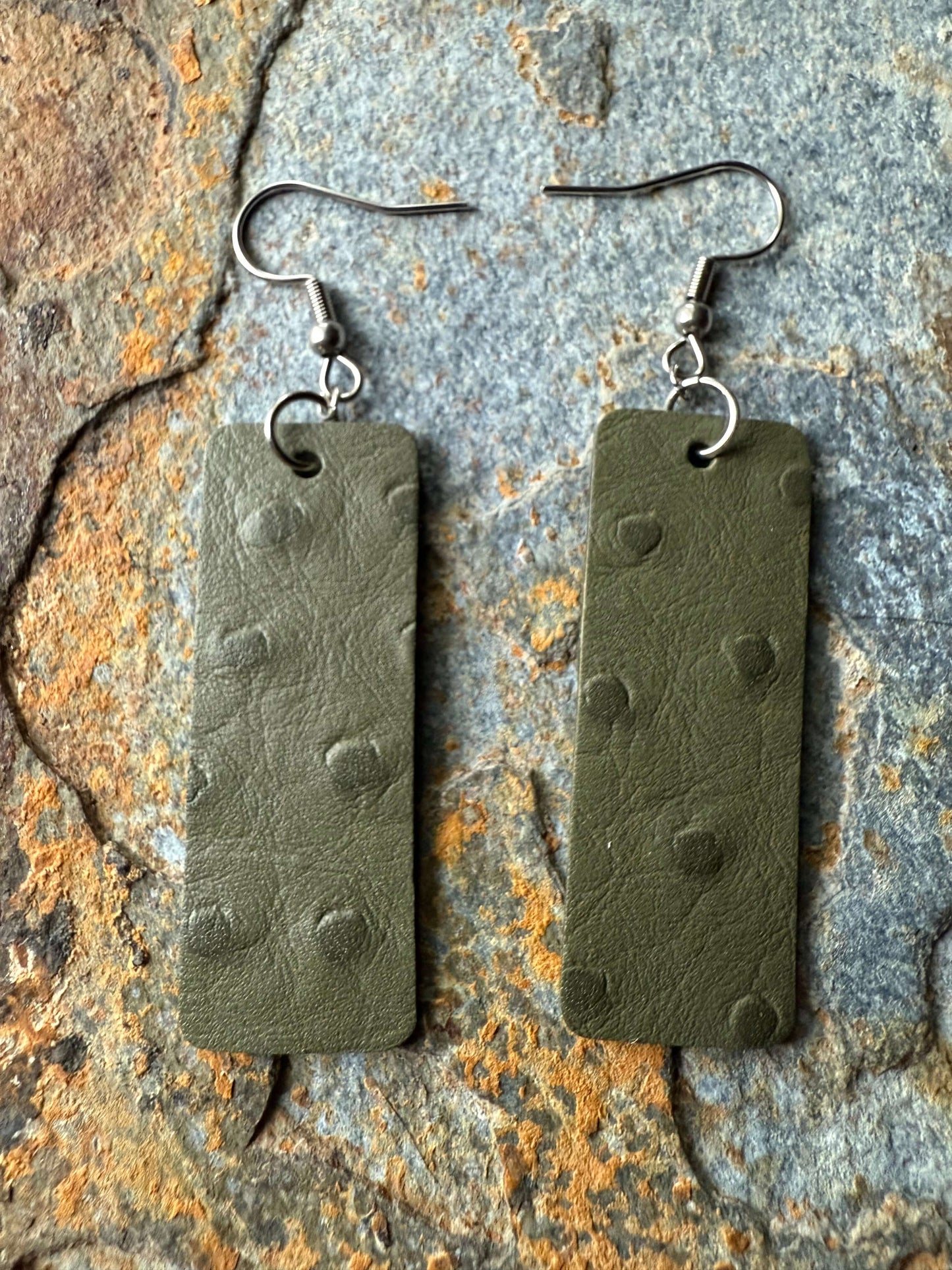 Leather Small Bar Earrings - Bold Western Charm
