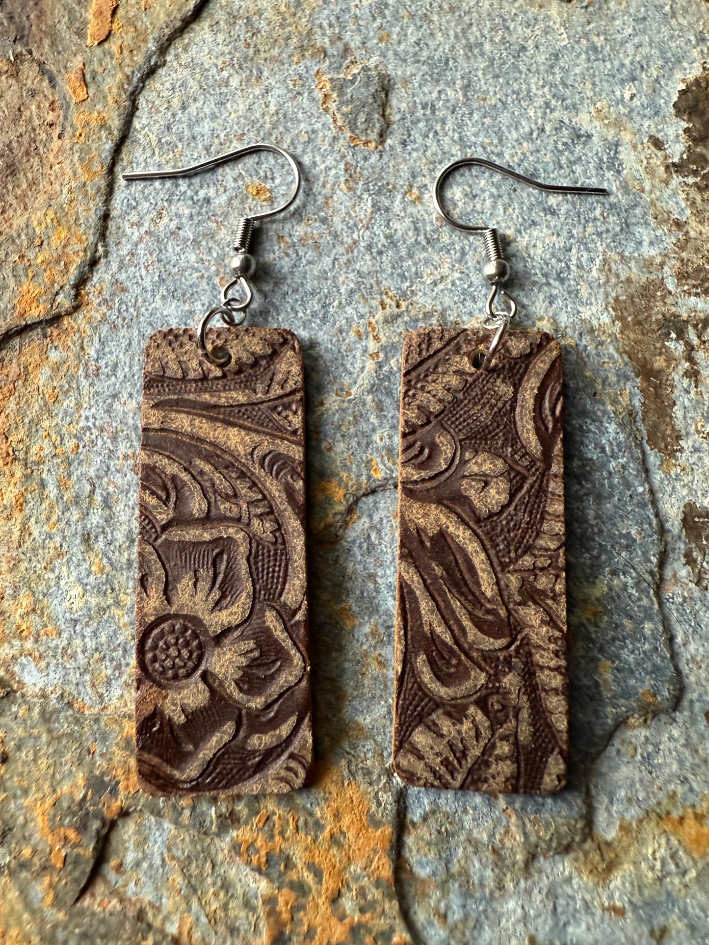 Leather Small Bar Earrings