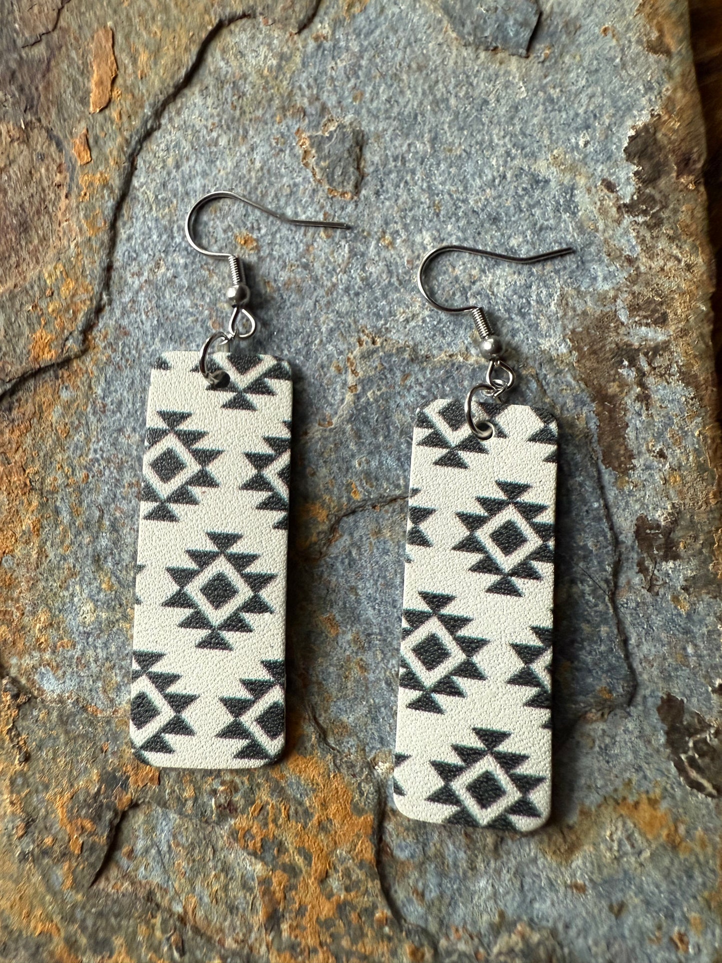 Leather Small Bar Earrings