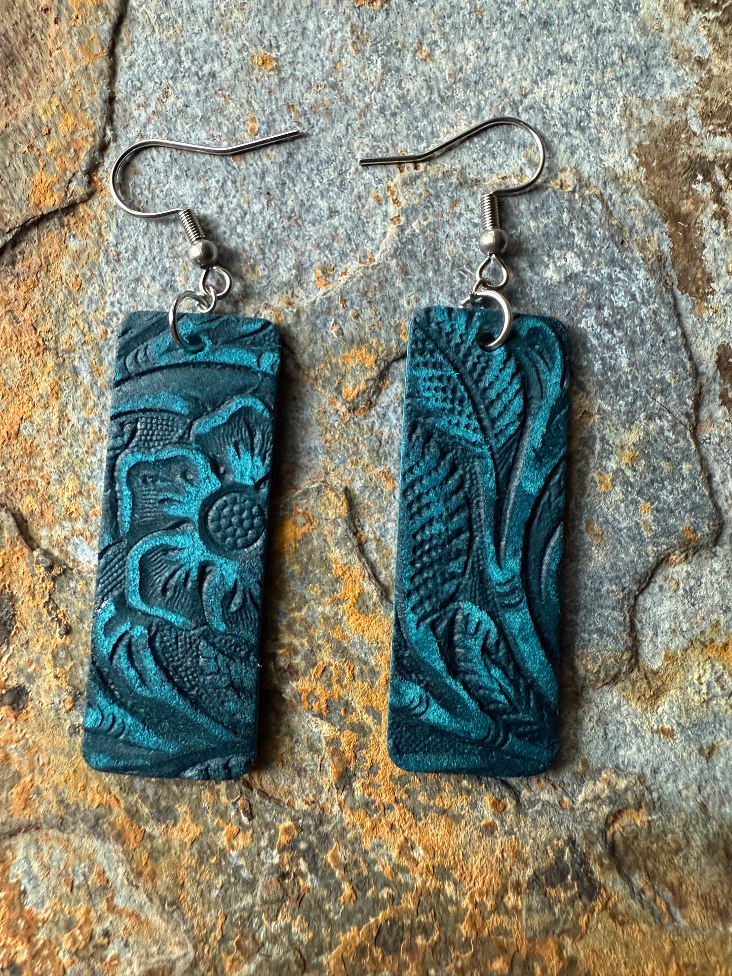 Leather Small Bar Earrings