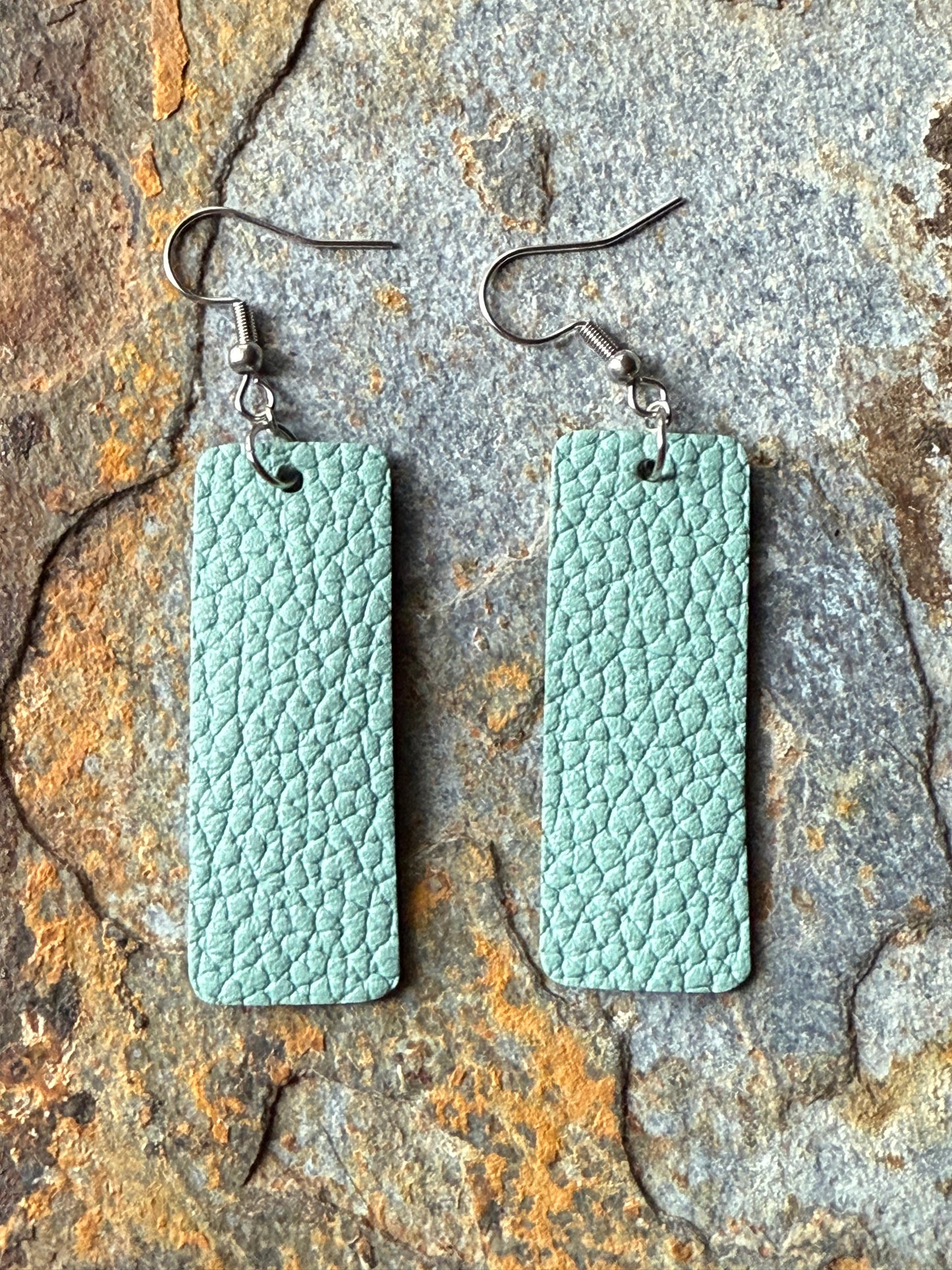 Leather Small Bar Earrings