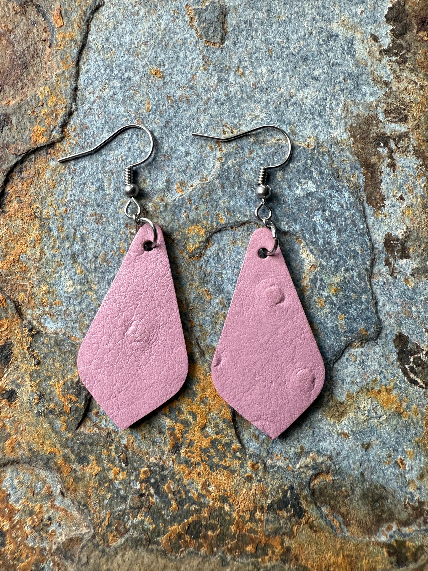 Leather Pointed Teardrop Earrings