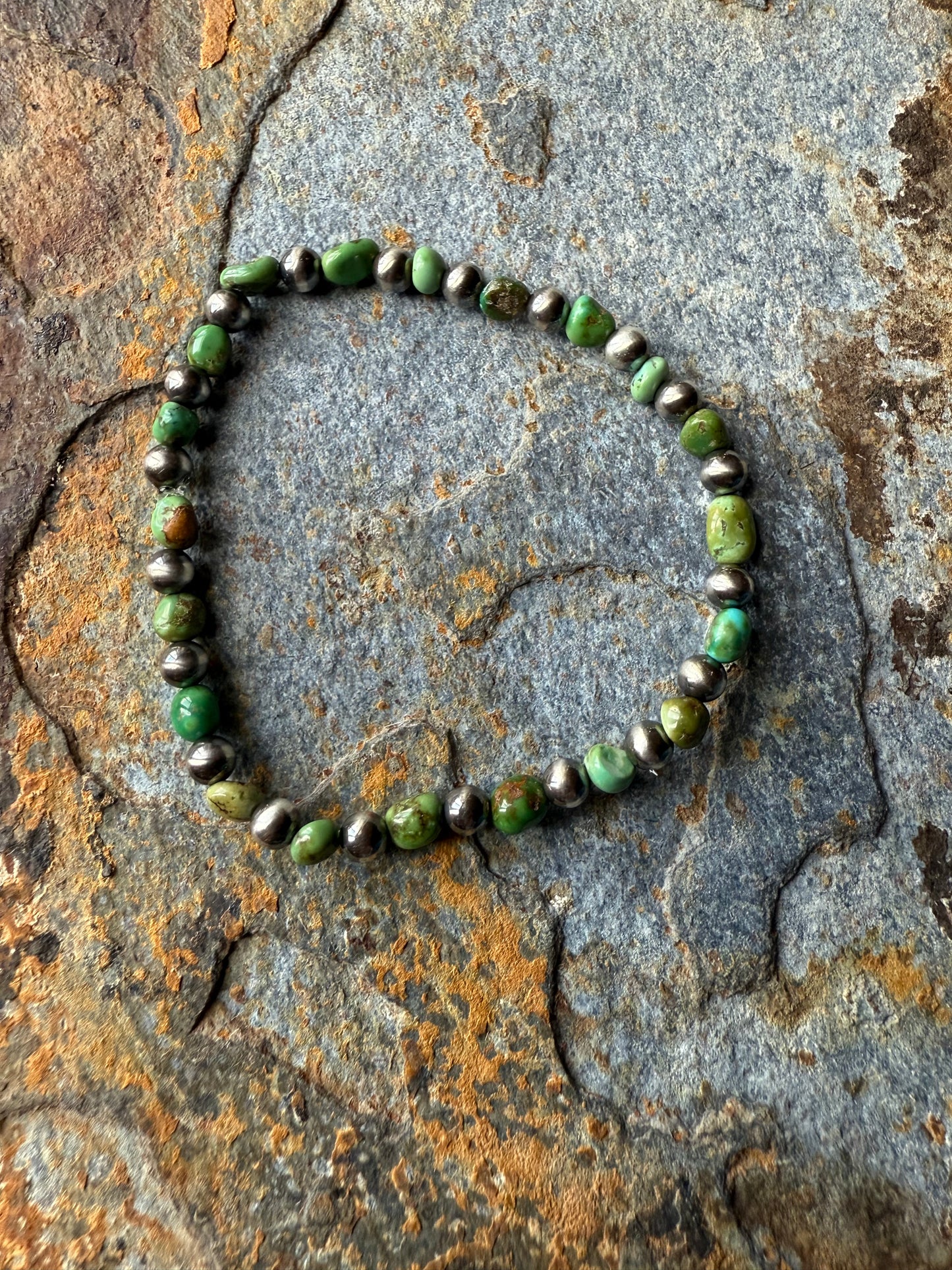 Sonoran Gold Turquoise Sterling Silver Pearl Bracelet