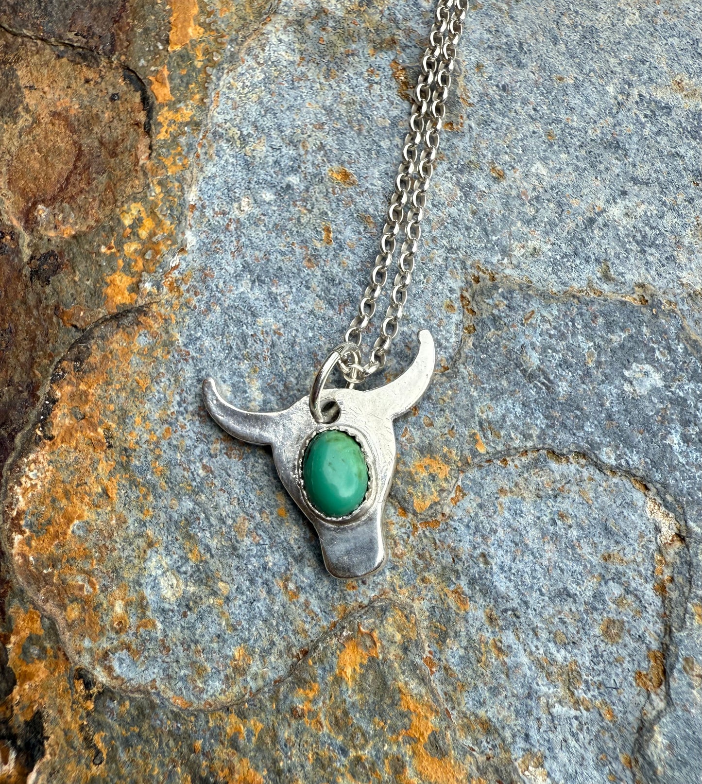 Silver Steer Head Pendant