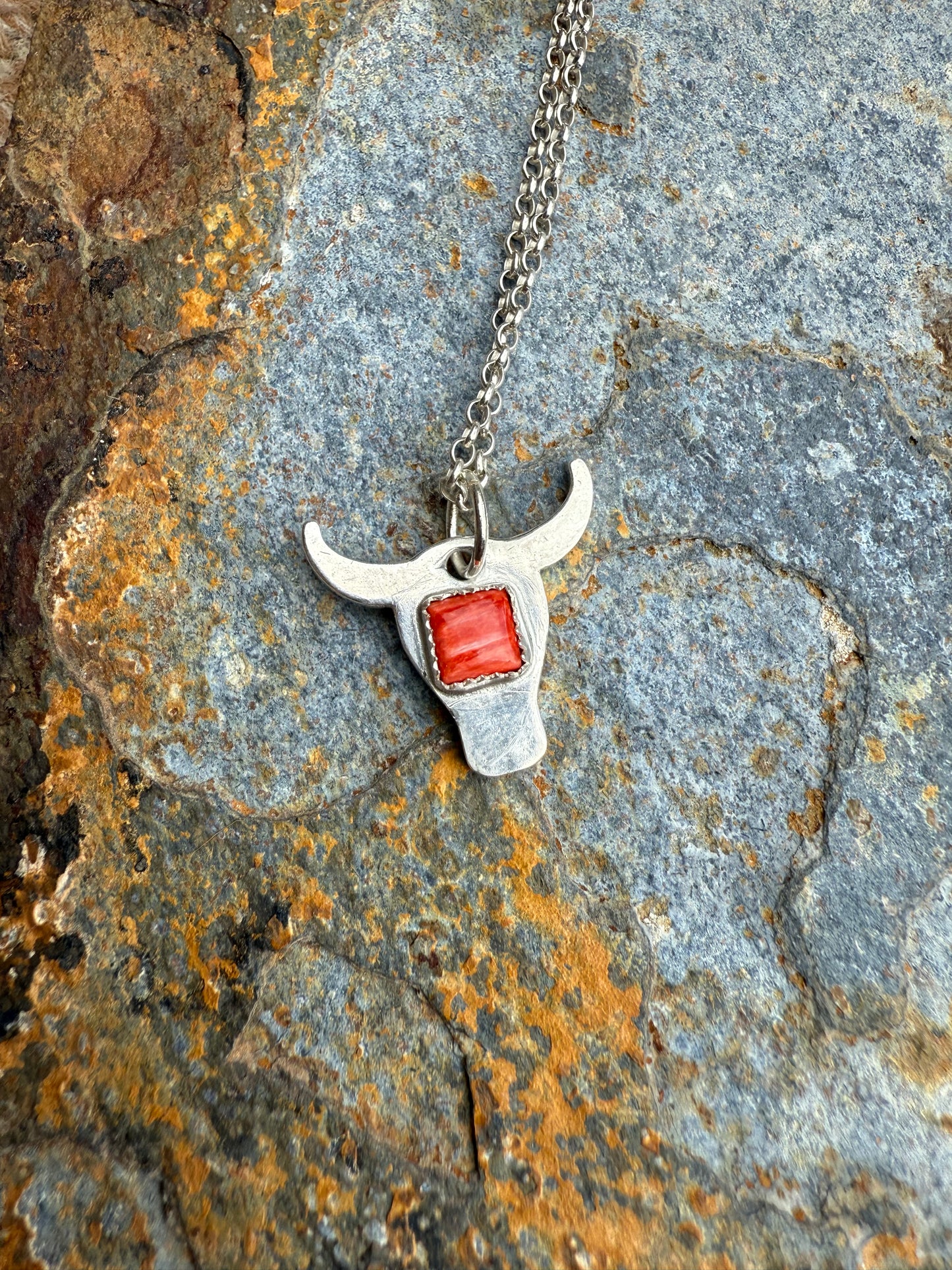 Silver Steer Head Pendant