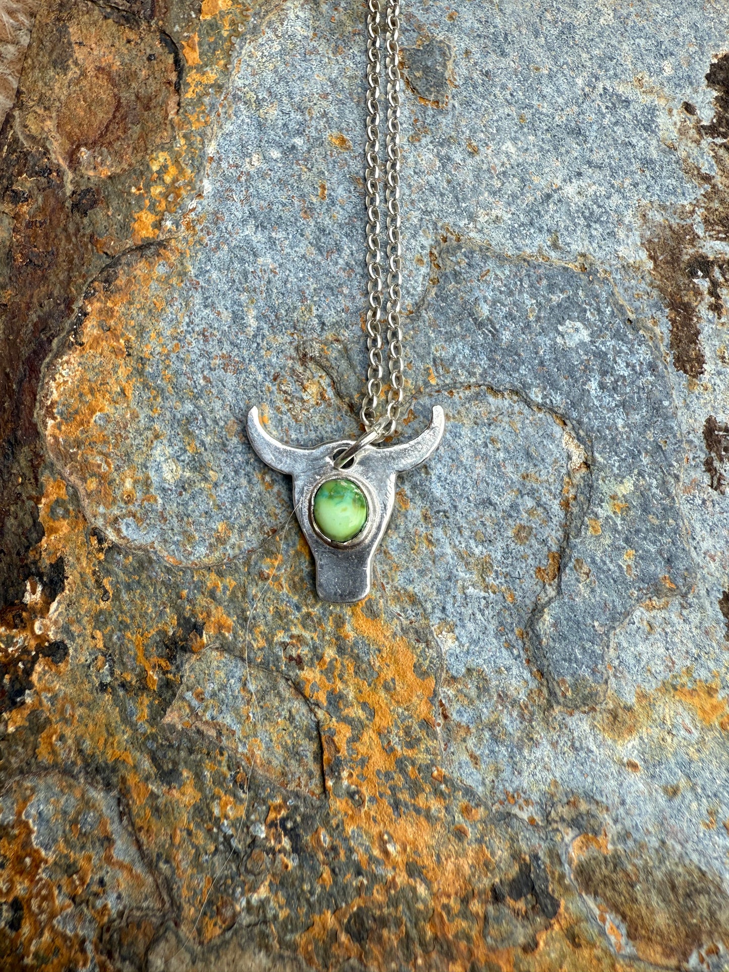Silver Steer Head Pendant