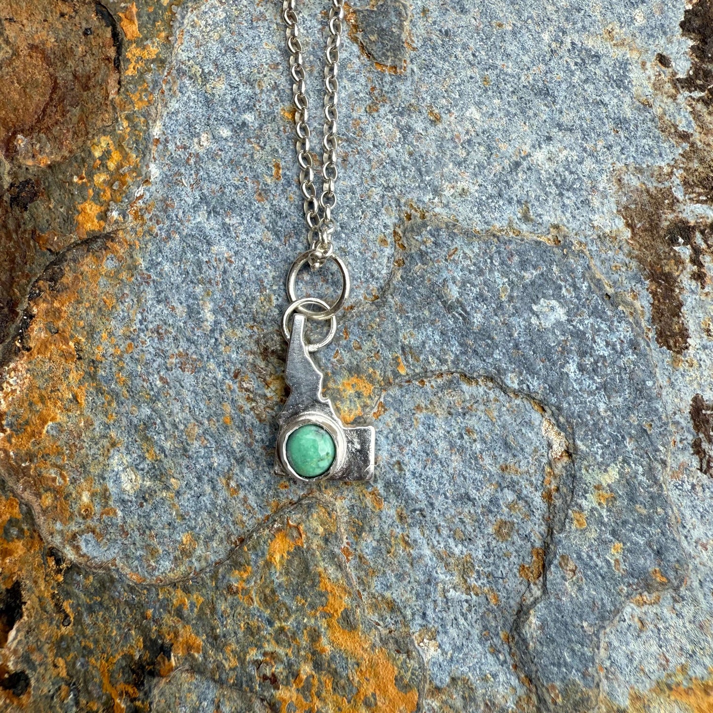 New Lander Variscite Silver Idaho Pendant