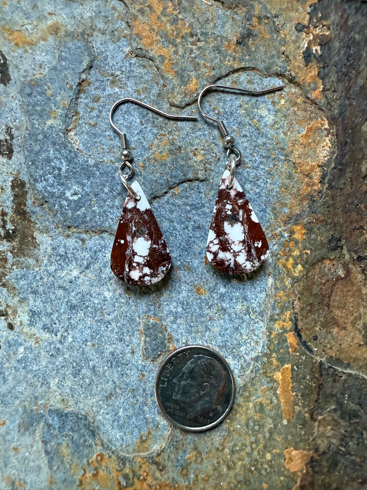 Wild Horse Magnesite Slab Teardrop Earrings