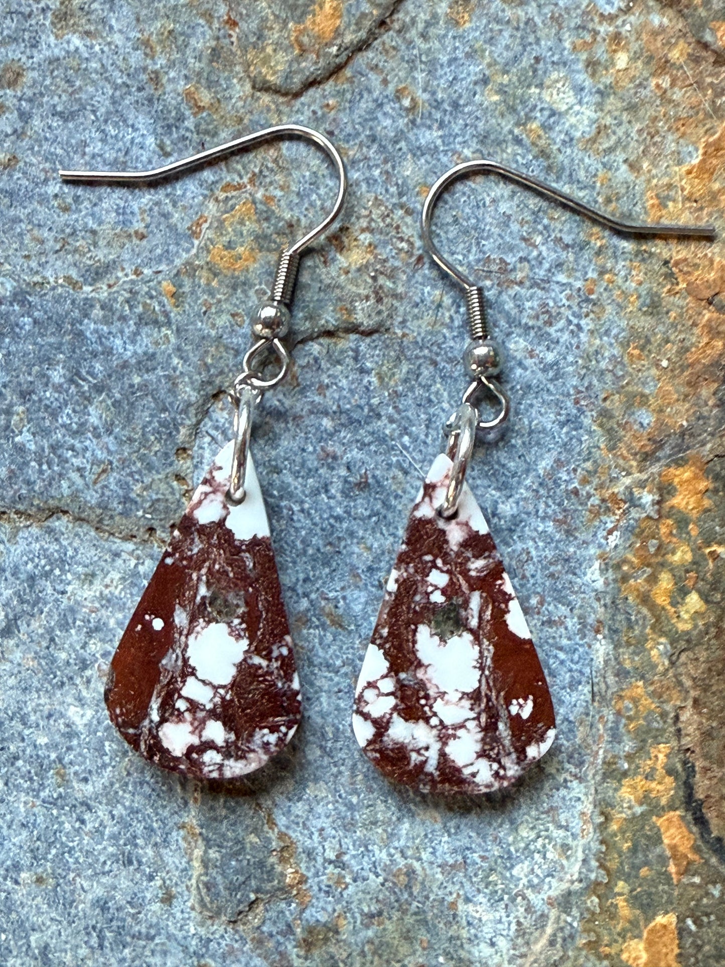 Wild Horse Magnesite Slab Teardrop Earrings