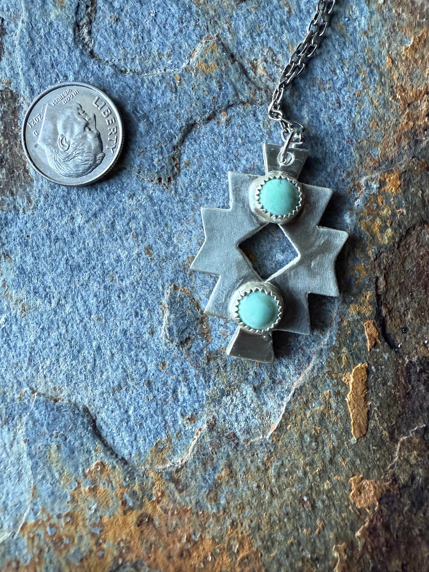 Large Silver Aztec Necklace