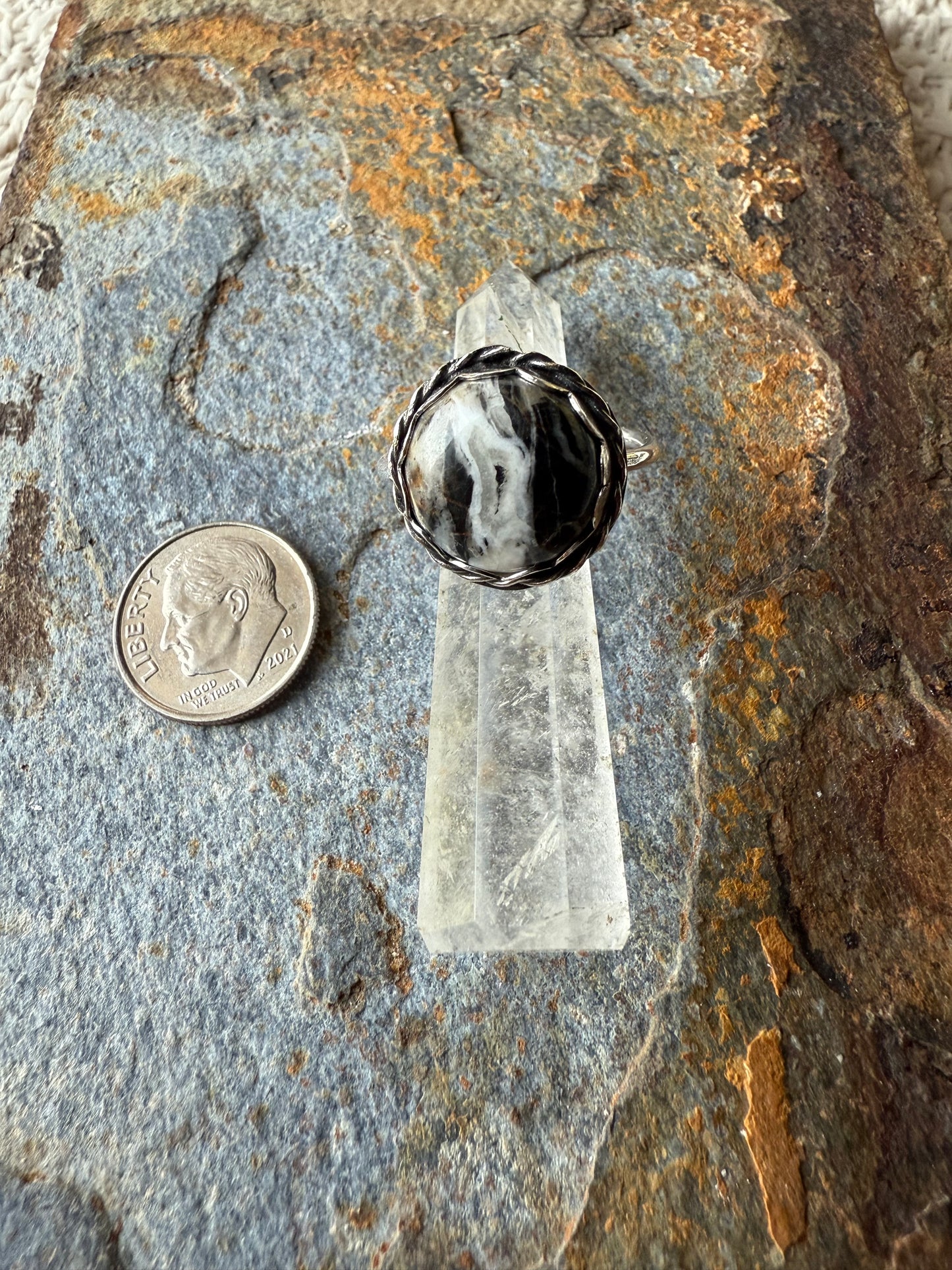 Sterling Silver White Buffalo Ring