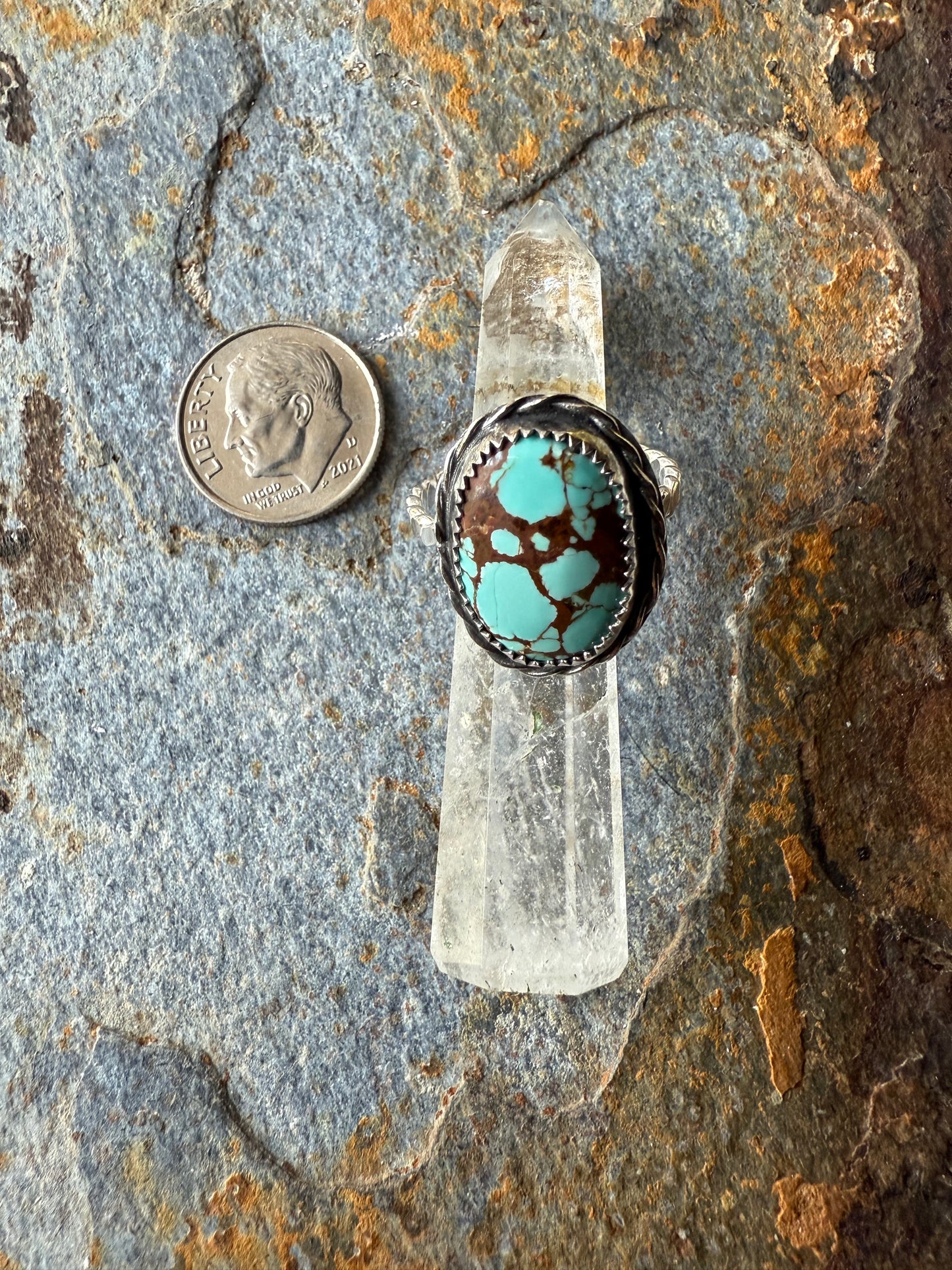 Number 8 Turquoise Sterling Silver Ring