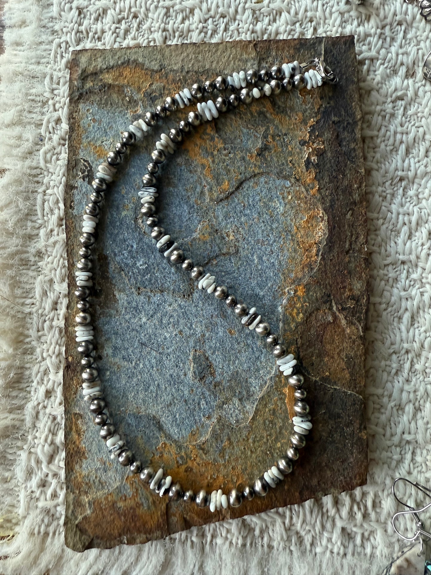 White Buffalo Chip Pearl Necklace