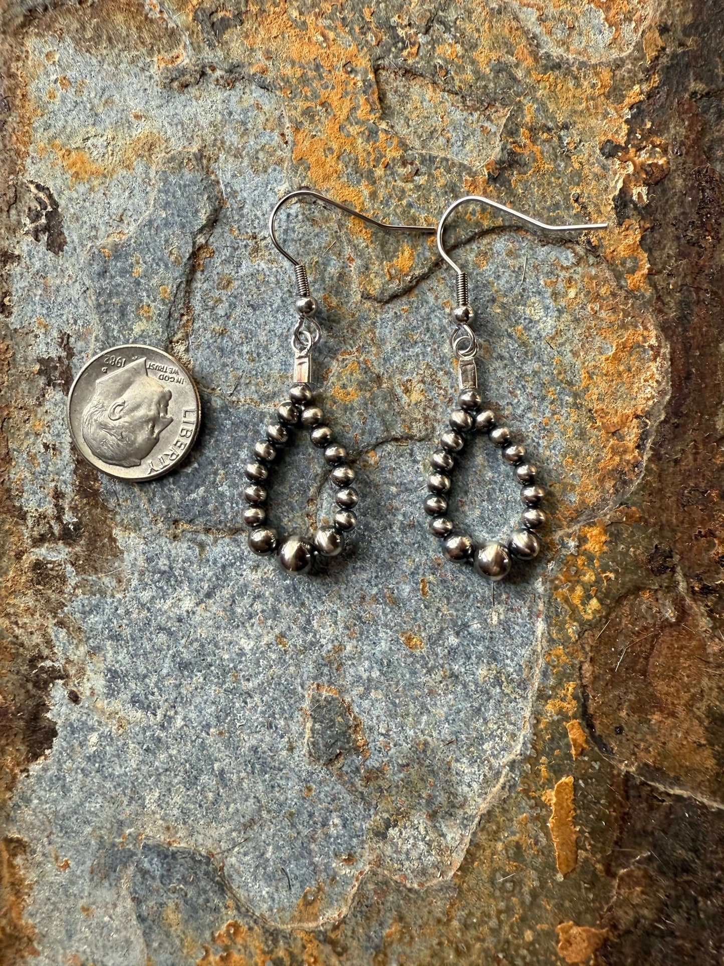 Sterling Silver Pearl Graduated Teardrop Earrings
