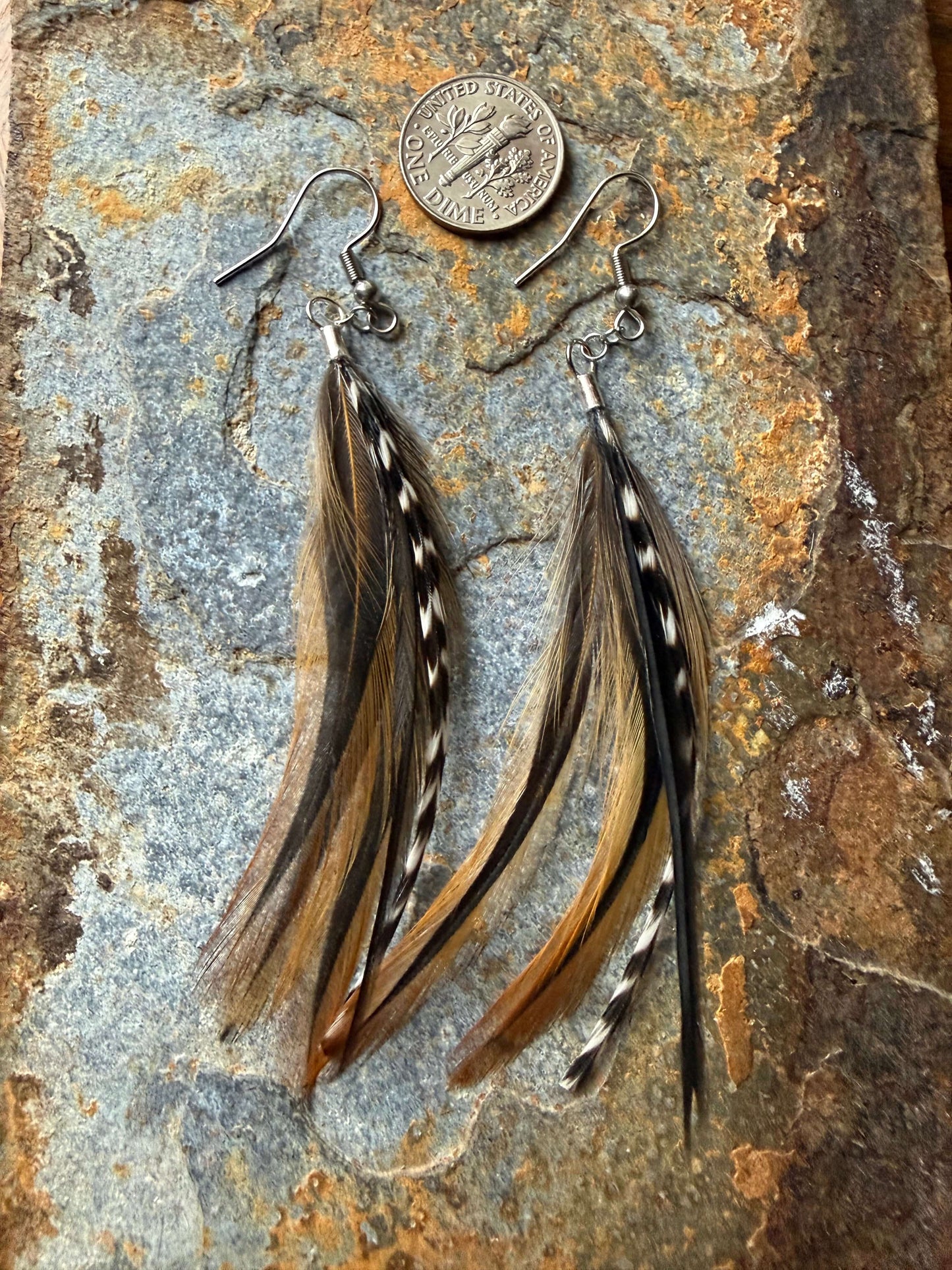 Autumn Mist Feather Earrings