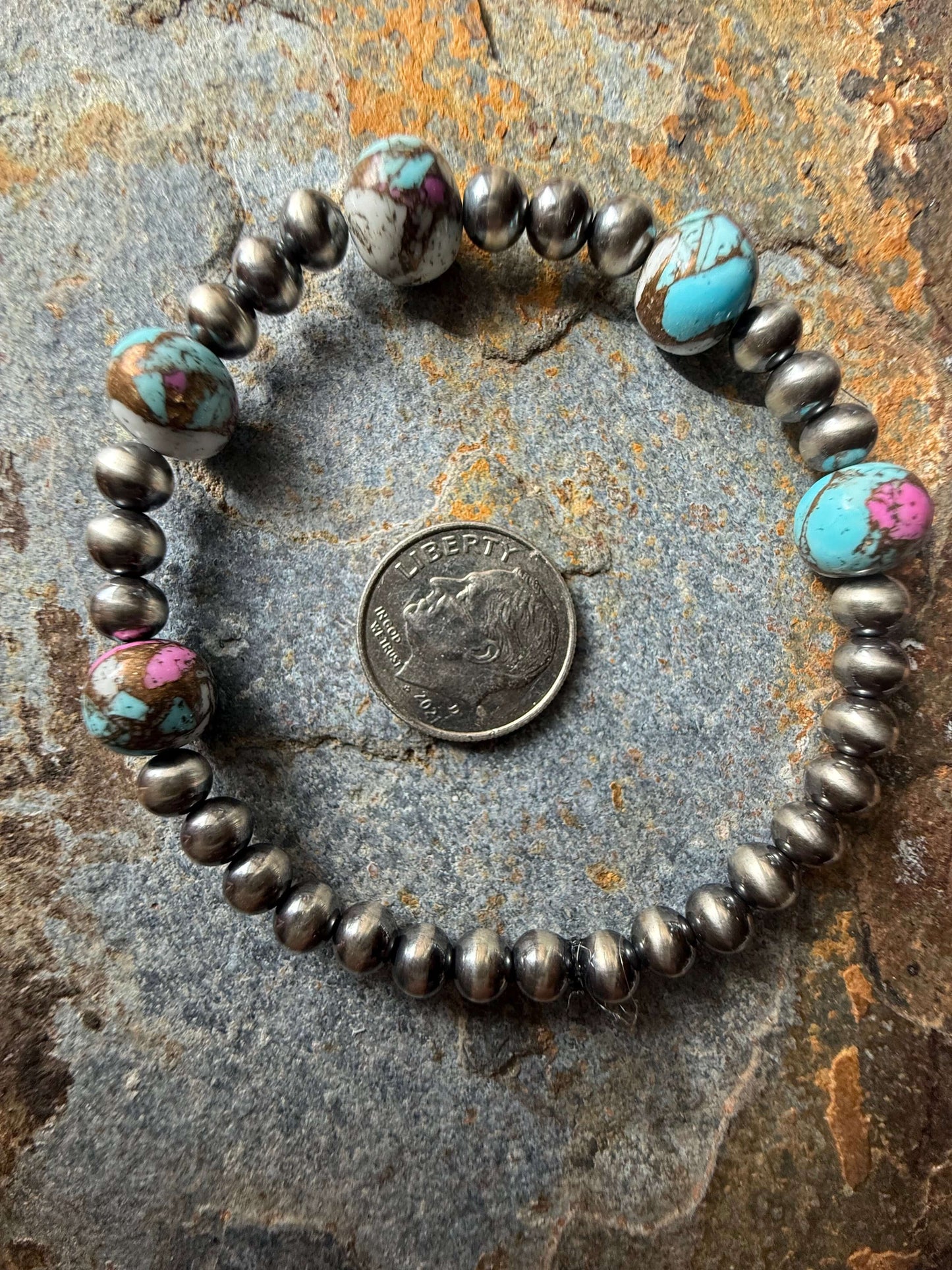 Cotton Candy Dahlia Pearl Bracelet