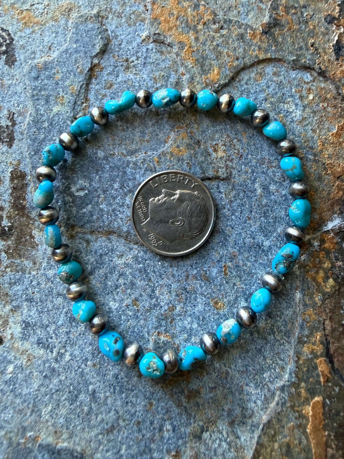 Blue Bird Turquoise Pearl Bracelet