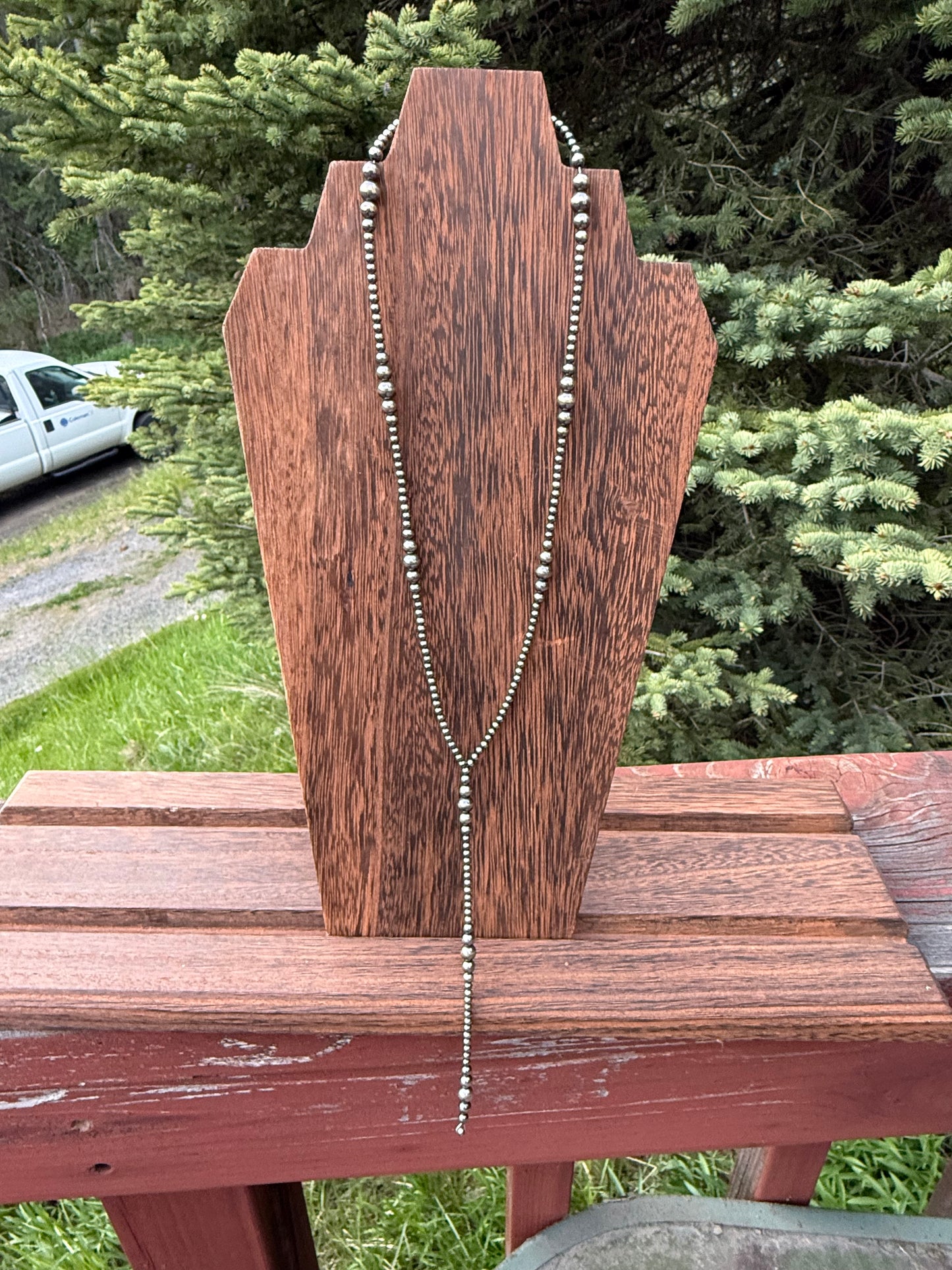 Sterling Silver Pearls Lariat Necklace