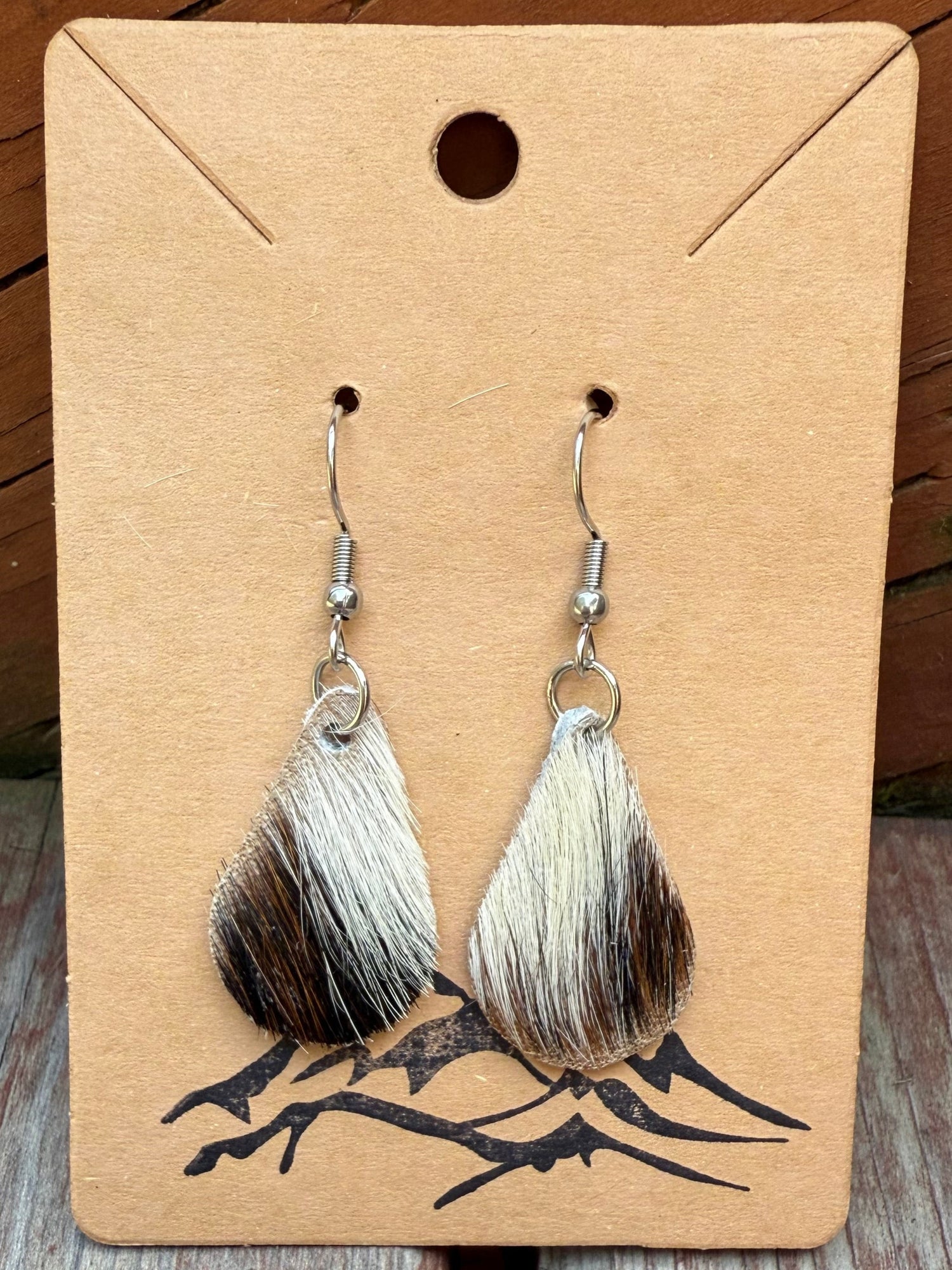 Hair-on cowhide earrings