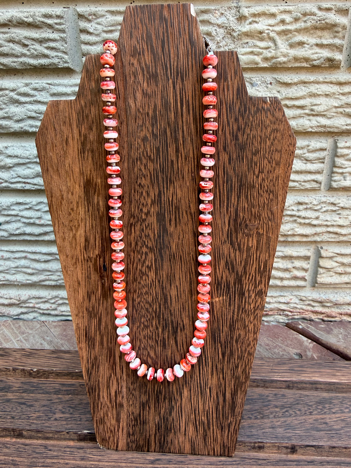 Red Spiny Oyster Sterling Silver Pearls Necklace