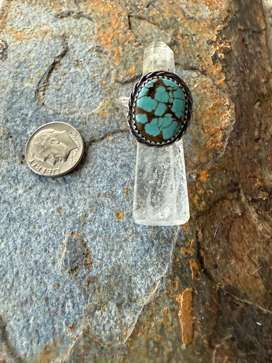 Number 8 Turquoise Sterling Silver Ring
