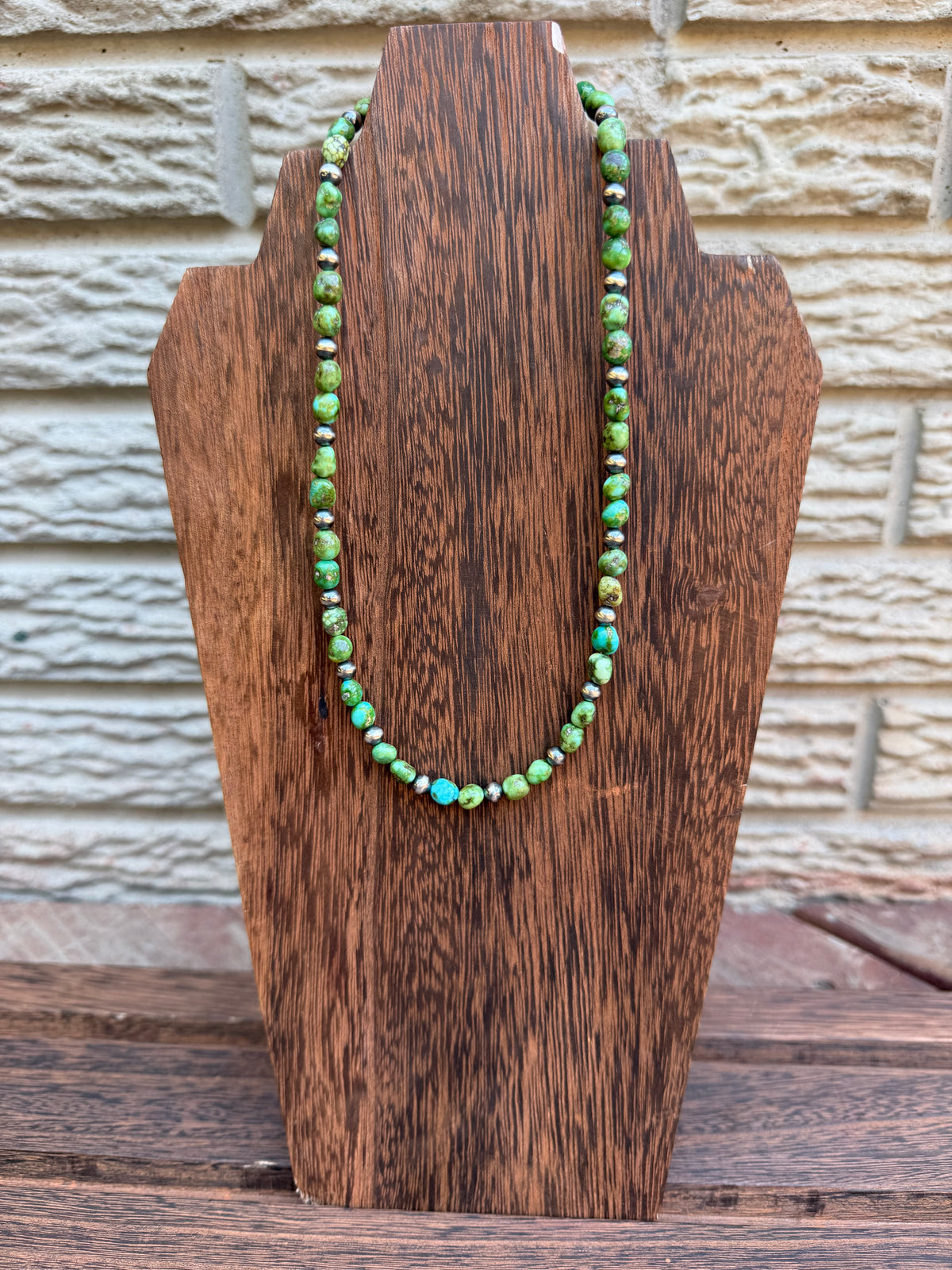 Sonoran Gold Turquoise Sterling Silver Pearl Necklace