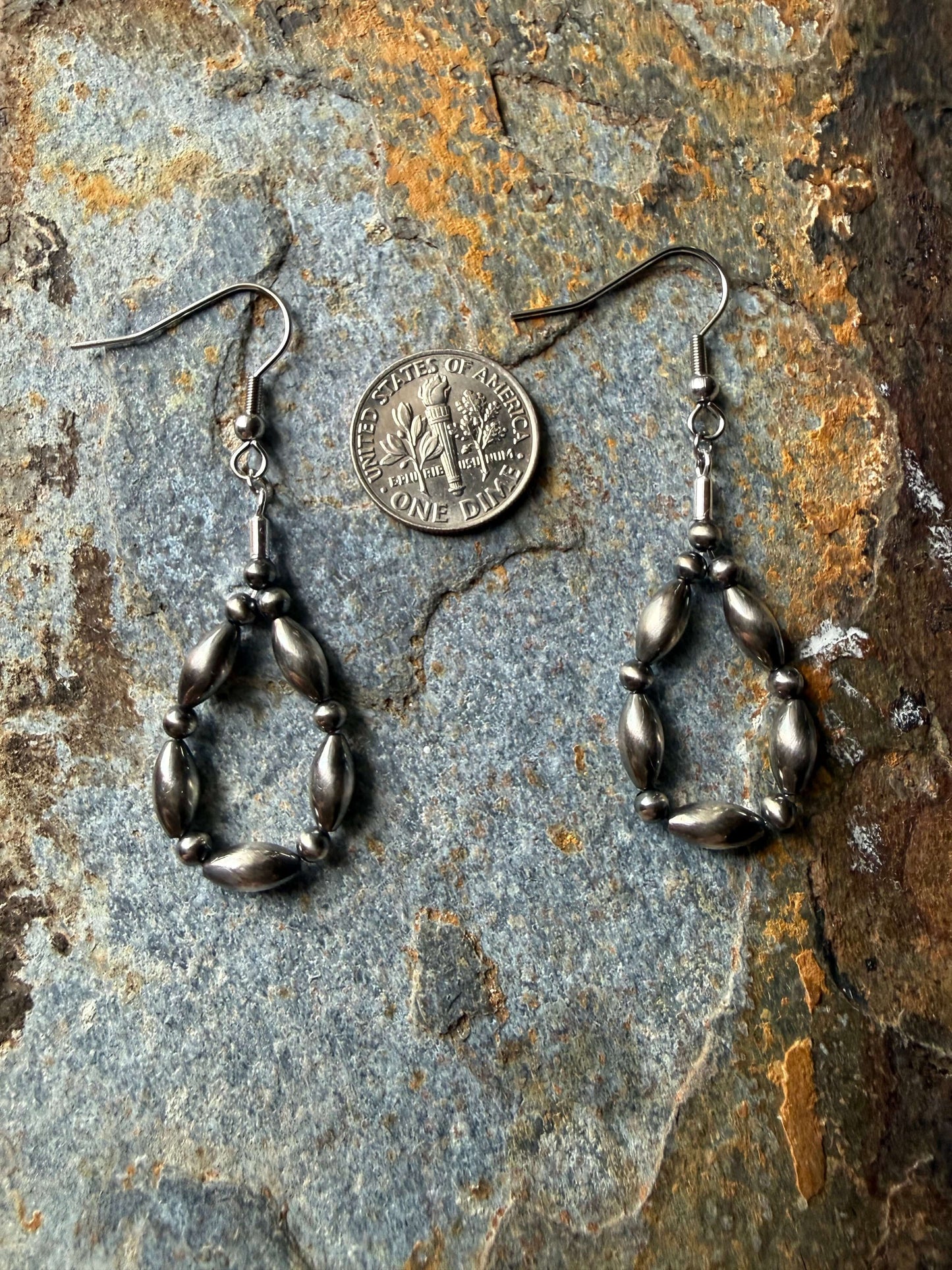 Sterling Silver Pearl Torpedo Teardrop Earrings