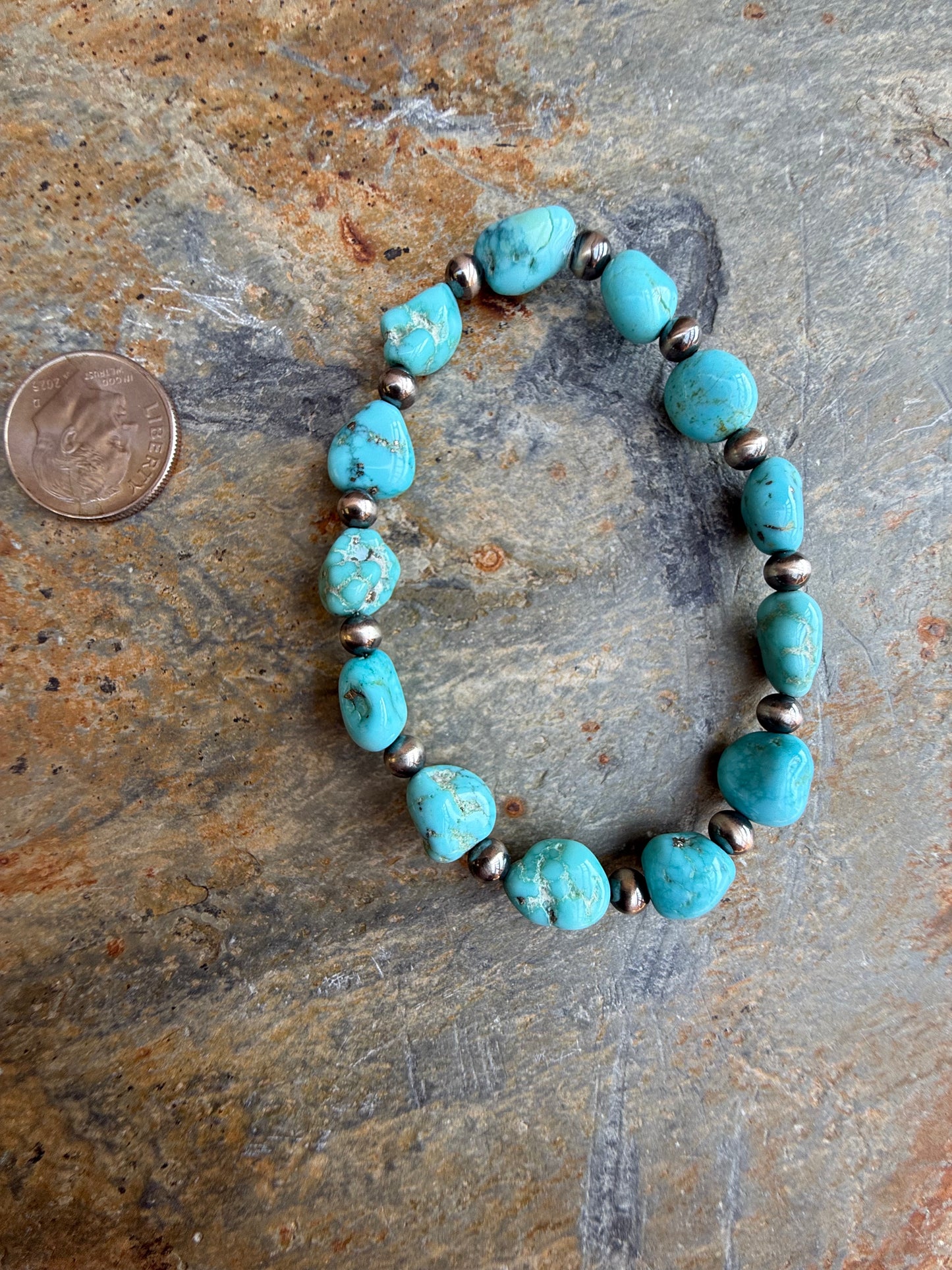 White Water Turquoise Sterling Silver Pearl Bracelet