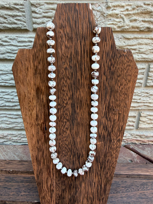 Wild Horse Sterling Silver Pearls Necklace 16 inch